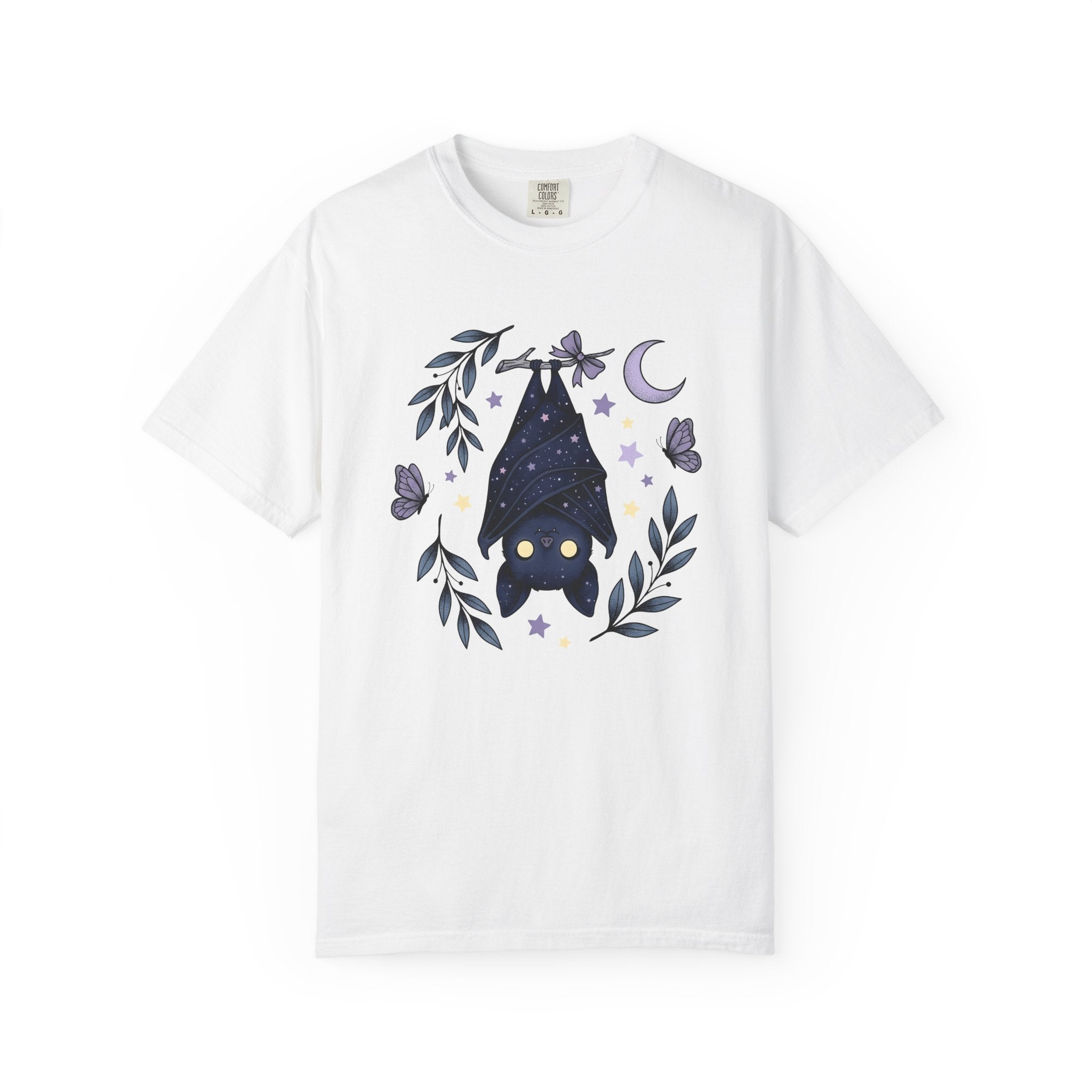 Cute Bat Shirt Boho Chic Gothic Gift Women Whimsical Tee Flying Fox T-Shirt Bohemian Fan Fantasy Tshirt Dark Graphic Mystical Butterfly