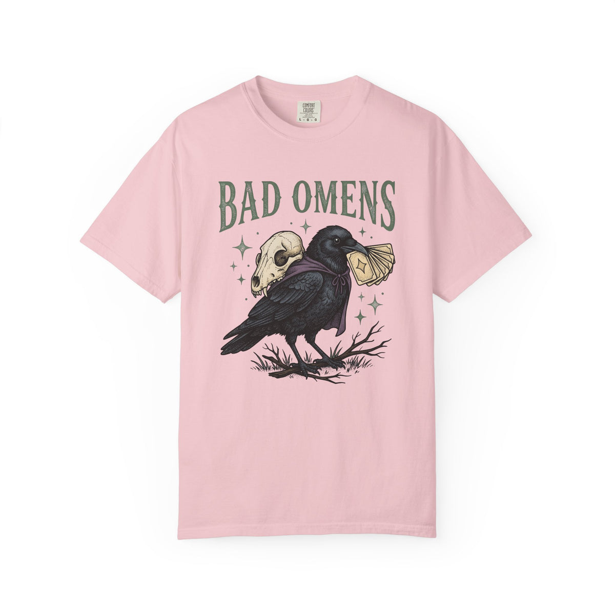 Raven Head Shirt Halloween Mysticism Gift Women Horror Tee Crow T-Shirt Horror Fan Creepy Tshirt Spiritual Graphic Distressed Tarot Deck