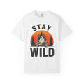 Campfire Graphic Shirt Camping Nature Gift Women Vintage Tee Bonfire T-Shirt Camper Fan Distressed Tshirt Wilderness Graphic Retro Pine