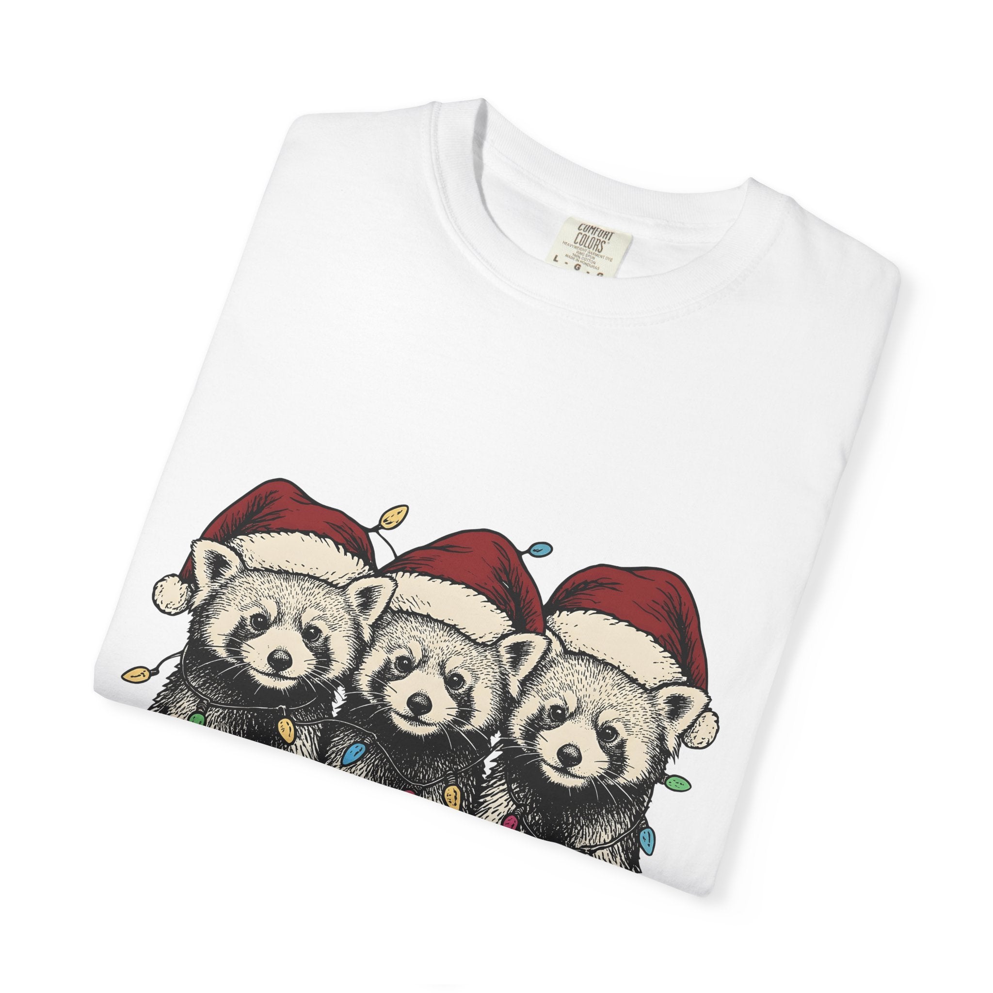 Red Panda Family Shirt Christmas Fauna Gift Women Illustration Tee Panda T-Shirt Christmas Fan Drawing Tshirt Wildlife Graphic Doodle