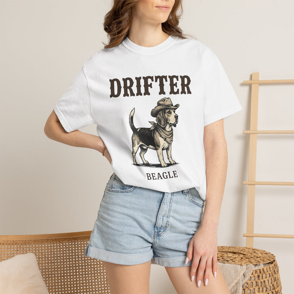 Beagle Ranch Dog Shirt Dog Prairie Gift Women Cartoon Tee Hound T-Shirt Dog Fan Comic Tshirt Plains Graphic Doodle Wide Brim Hat Tshirt