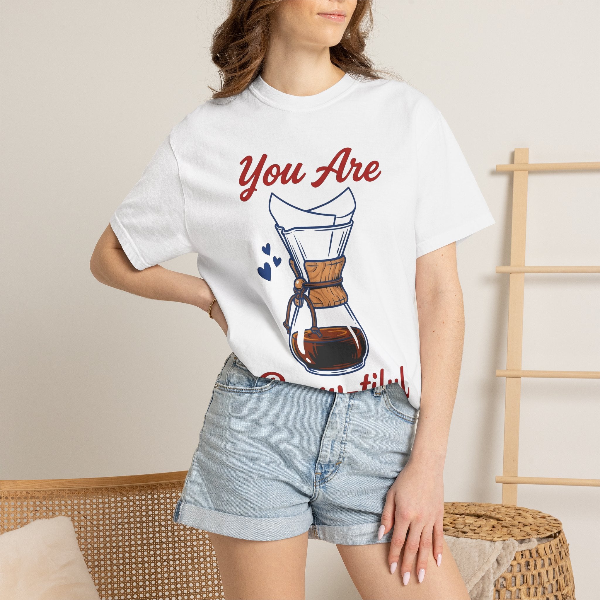 Drip Coffee Pot Shirt Coffee Baking Gift Women Sketch Tee Coffee Maker T-Shirt Coffee Fan Coffee Drawing Design Line Art Heart Shapes Tshirt