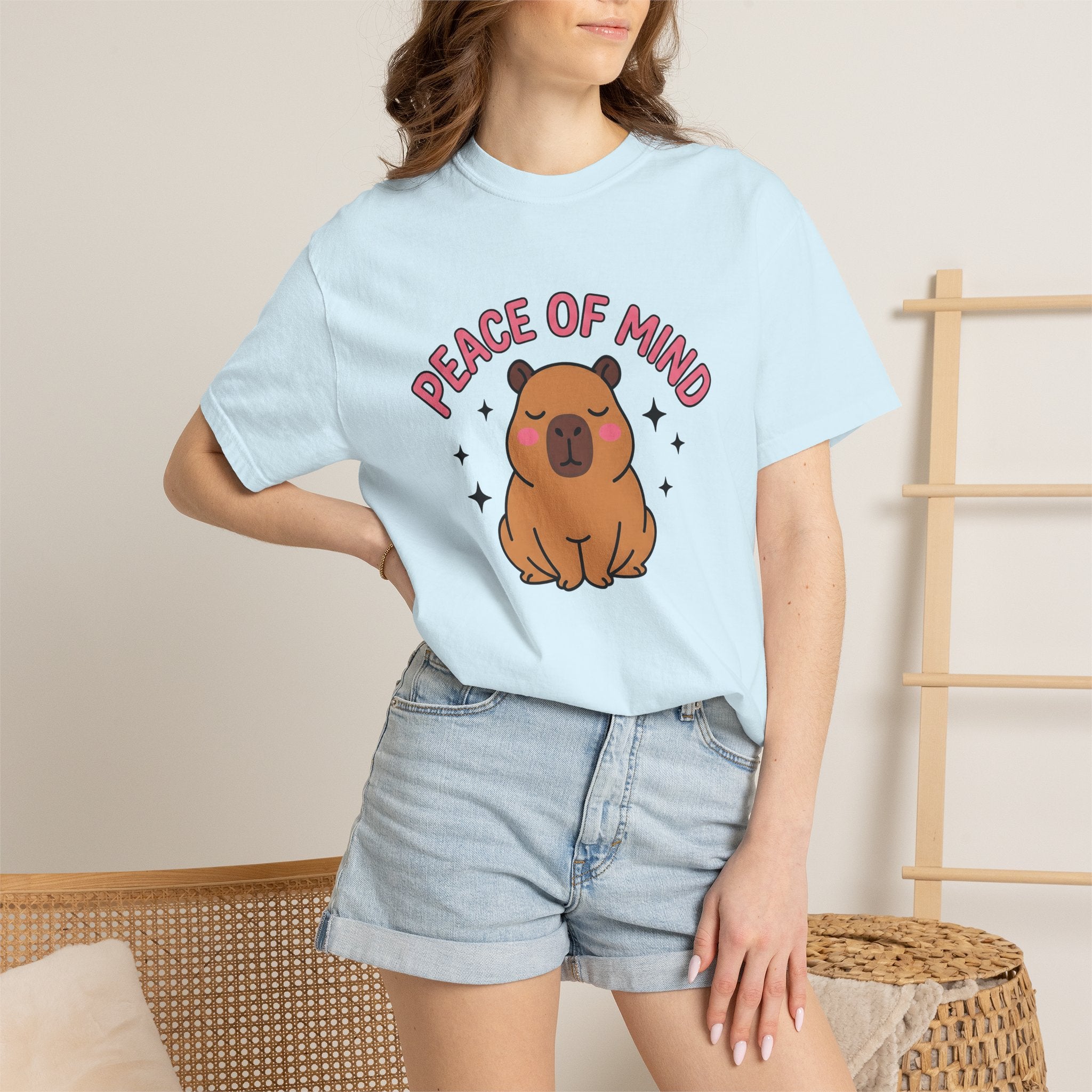 Capybara Illustration Shirt Funny Wildlife Gift Women Cute Tee Rodent T-Shirt Humor Fan Cartoon Tshirt Animal Graphic Comic Sparkles Tshirt
