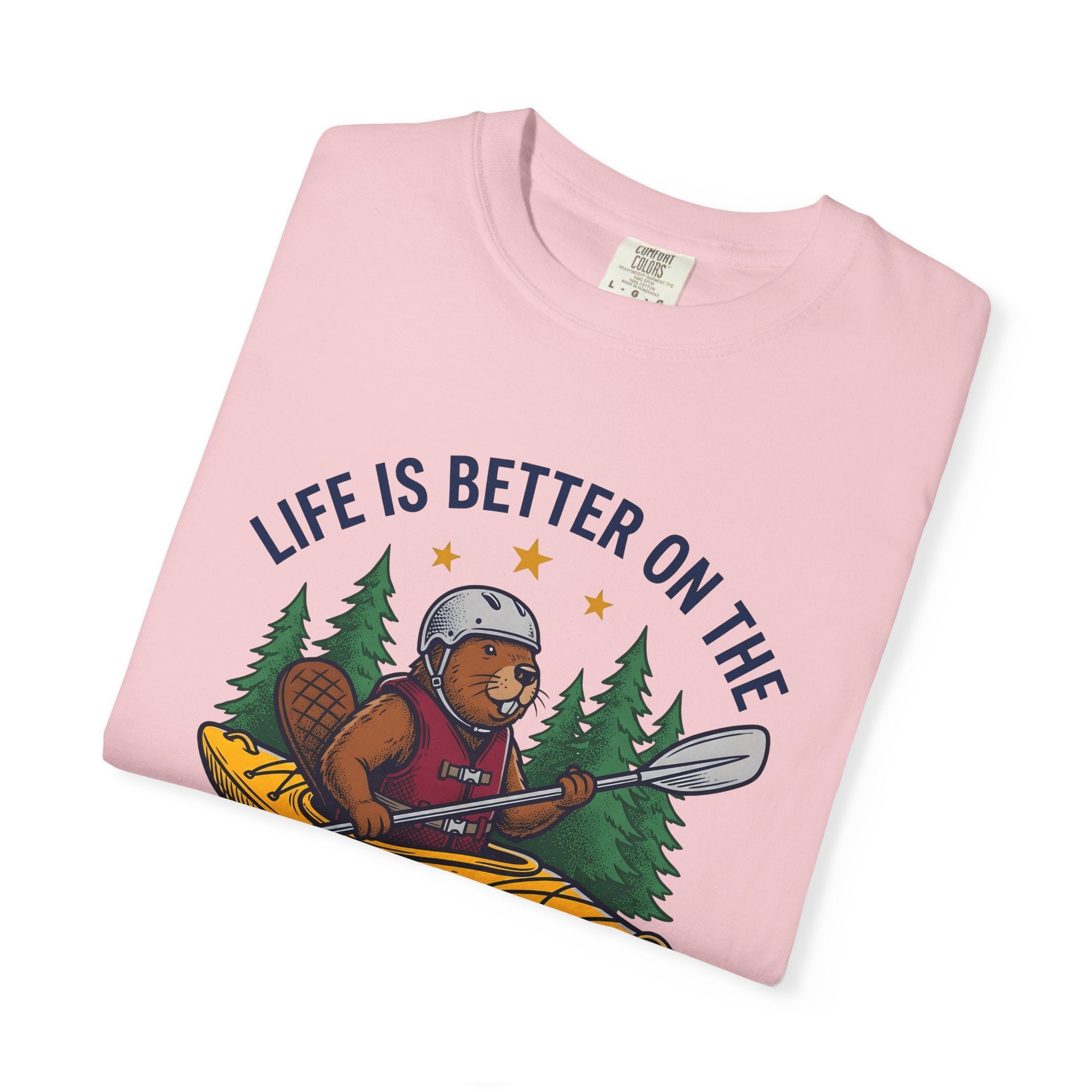 Beaver Kayak Shirt Kayaking Adventure Gift Women Vintage Tee Canoe T-Shirt Paddling Enthusiast Retro Tshirt Exploration Graphic Hand Drawn