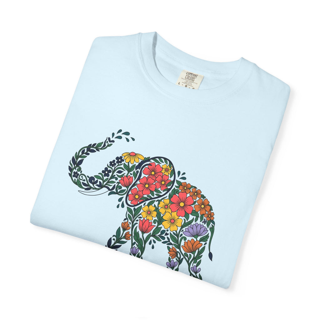 Floral Pachyderm Shirt St. Valentine's Day Critter Gift Women Vintage Tee Elephant T-Shirt Valentine Fan Retro Tshirt Animal Graphic