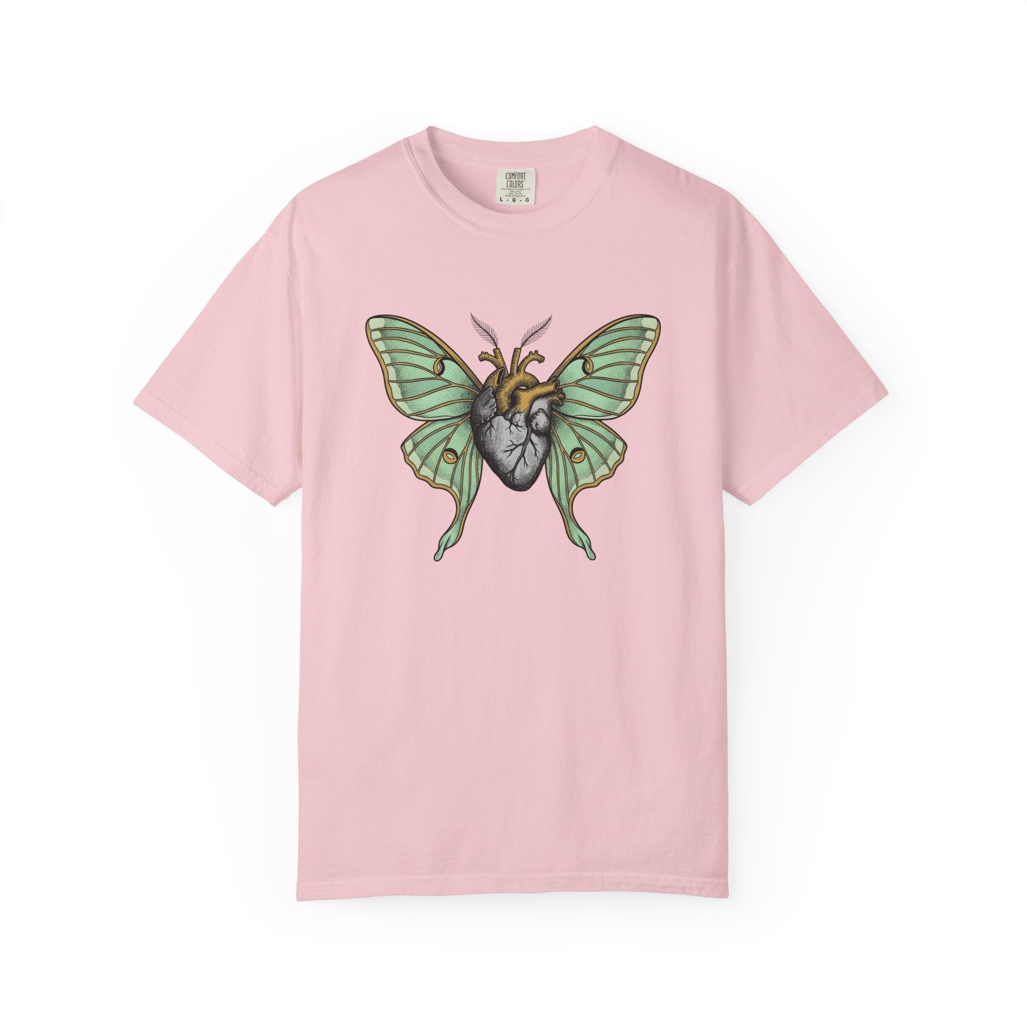 Butterfly Heart Shirt Boho Chic Wildlife Gift Women Sketch Tee Butterfly T-Shirt Bohemian Fan Doodle Graphic Hand Drawn Wings Tshirt