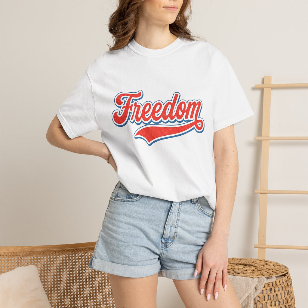 Vintage Varsity Lettering Shirt America Patriotism Gift Women Classic Tee Letterman T-Shirt American Enthusiast Retro Tshirt Nationalistic