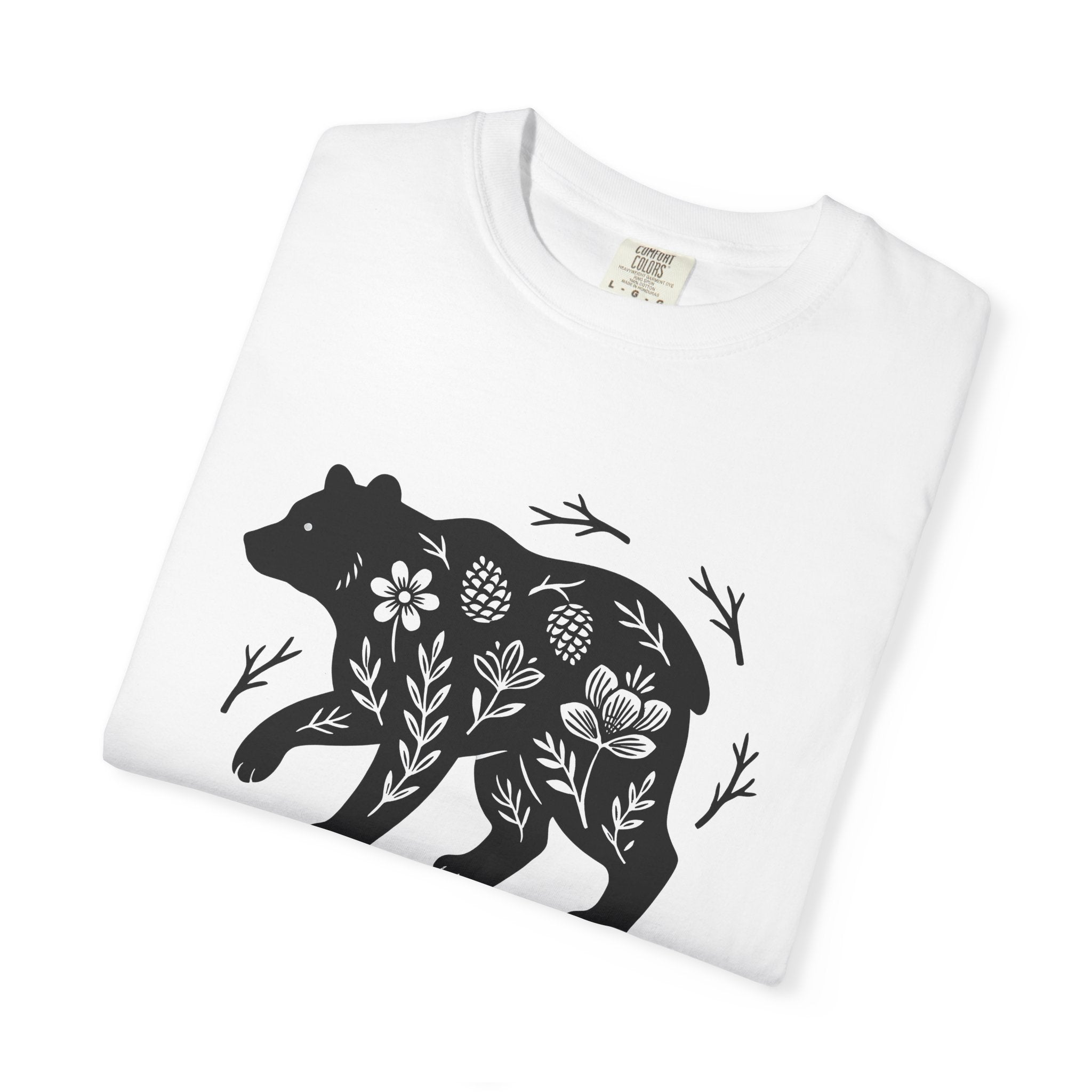 Bear Bloom Shirt Cottagecore Wilderness Gift Women Modern Tee Bear T-Shirt Cottage Decor Fan Abstract Tshirt Wilderness Graphic Doodle