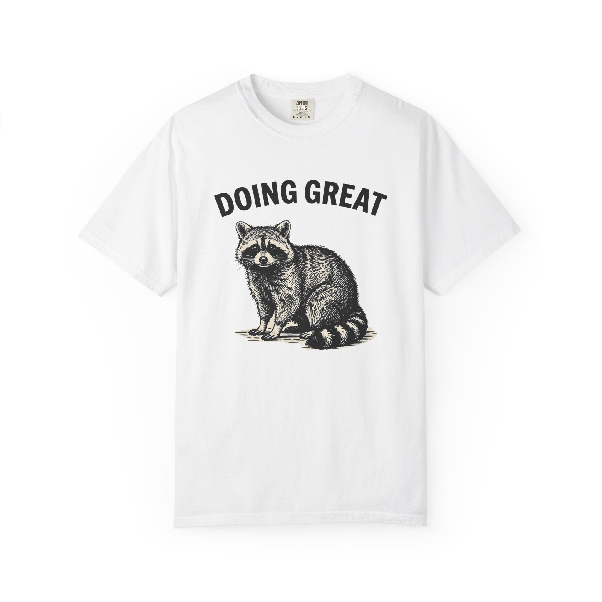 Raccoon Art Shirt Funny Nature Gift Women Line Art Tee Raccoon T-Shirt Humor Fan Minimalist Tshirt Environmental Graphic Cartoon Wildlife
