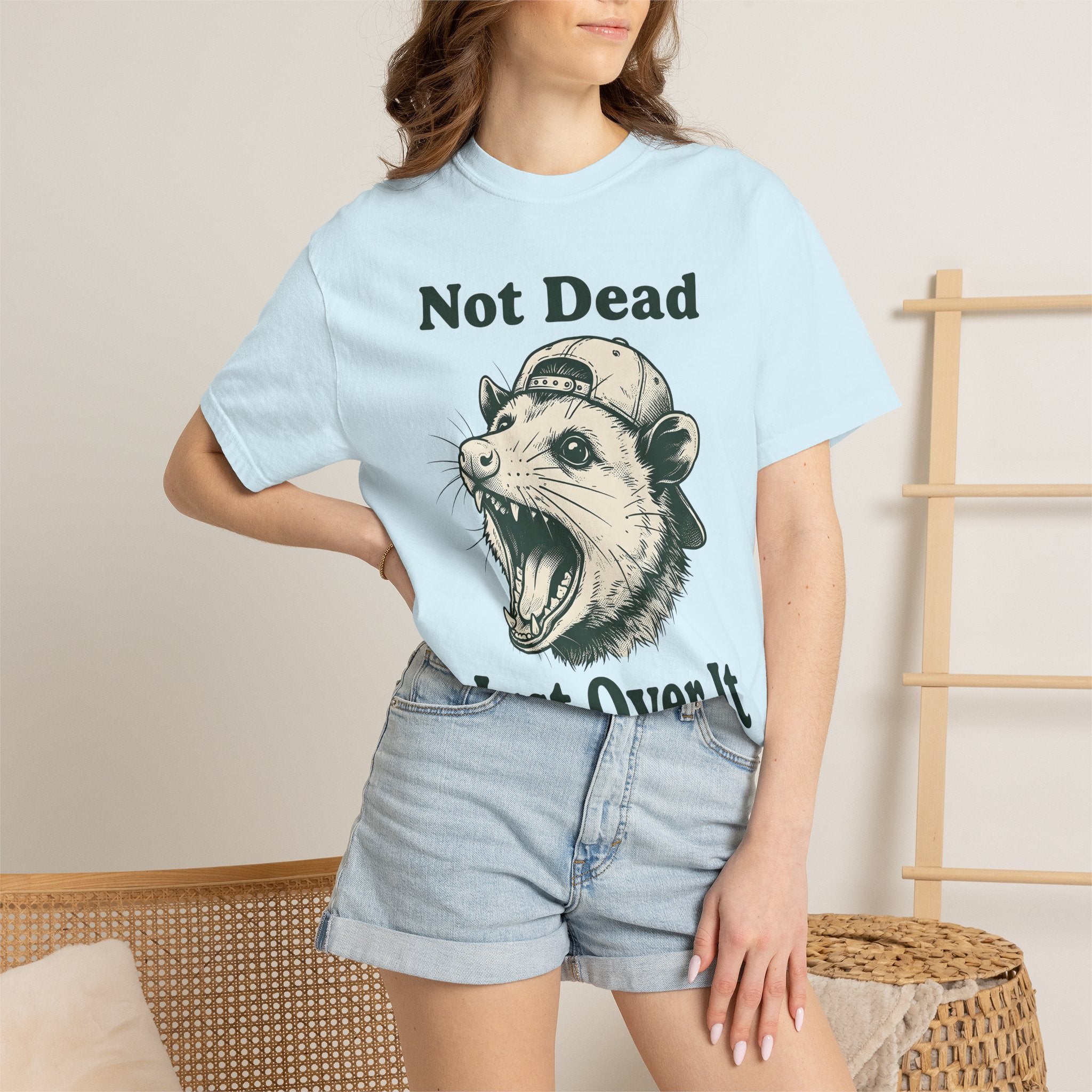 Possum Cap Shirt Funny Creatures Gift Women Illustration Tee Opossum T-Shirt Humor Fan Graphic Tshirt Animal Graphic Art Print Sporty Hat