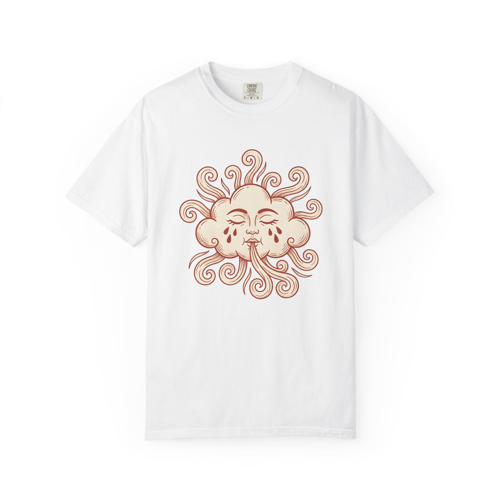 Solar Cloud Face Shirt Celestial Star Charts Gift Women Ethnic Tee Sun Face T-Shirt Galaxy Fan Cosmic Tshirt Astrology Graphic Classic