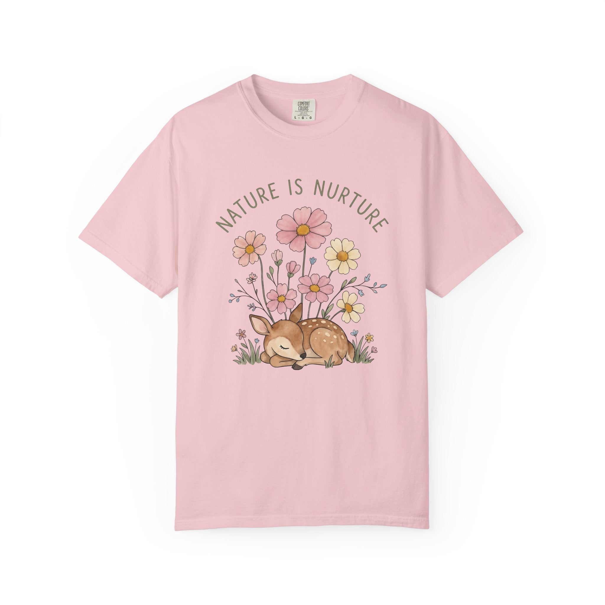 Baby Deer Shirt Animal Nature Gift Women Watercolor Tee Fawn T-Shirt Wildlife Enthusiast Watercolour Tshirt Outdoor Graphic Hand Drawn