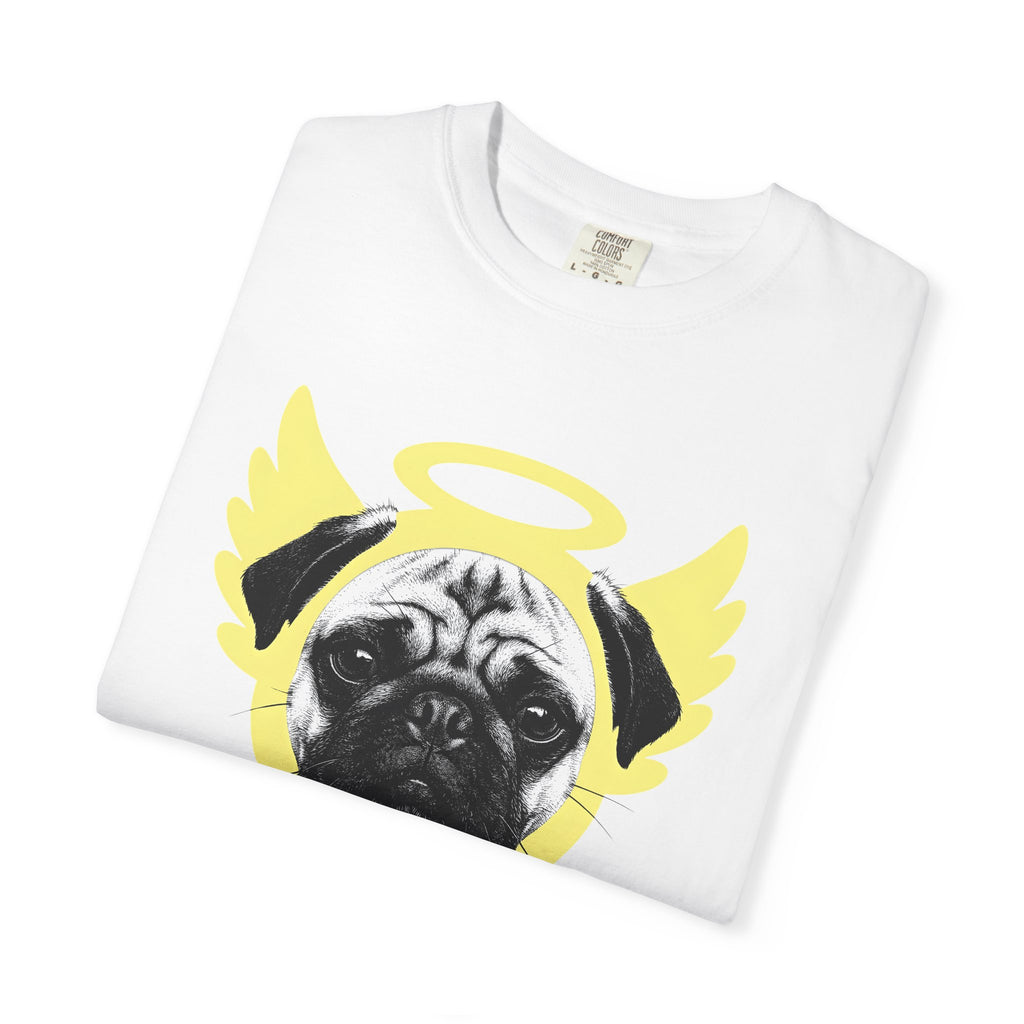 Pug Angel Shirt Dog Animal Gift Women Hand Drawn Tee Pug T-Shirt Dog Fan Illustrated Graphic Retro Halo Tshirt