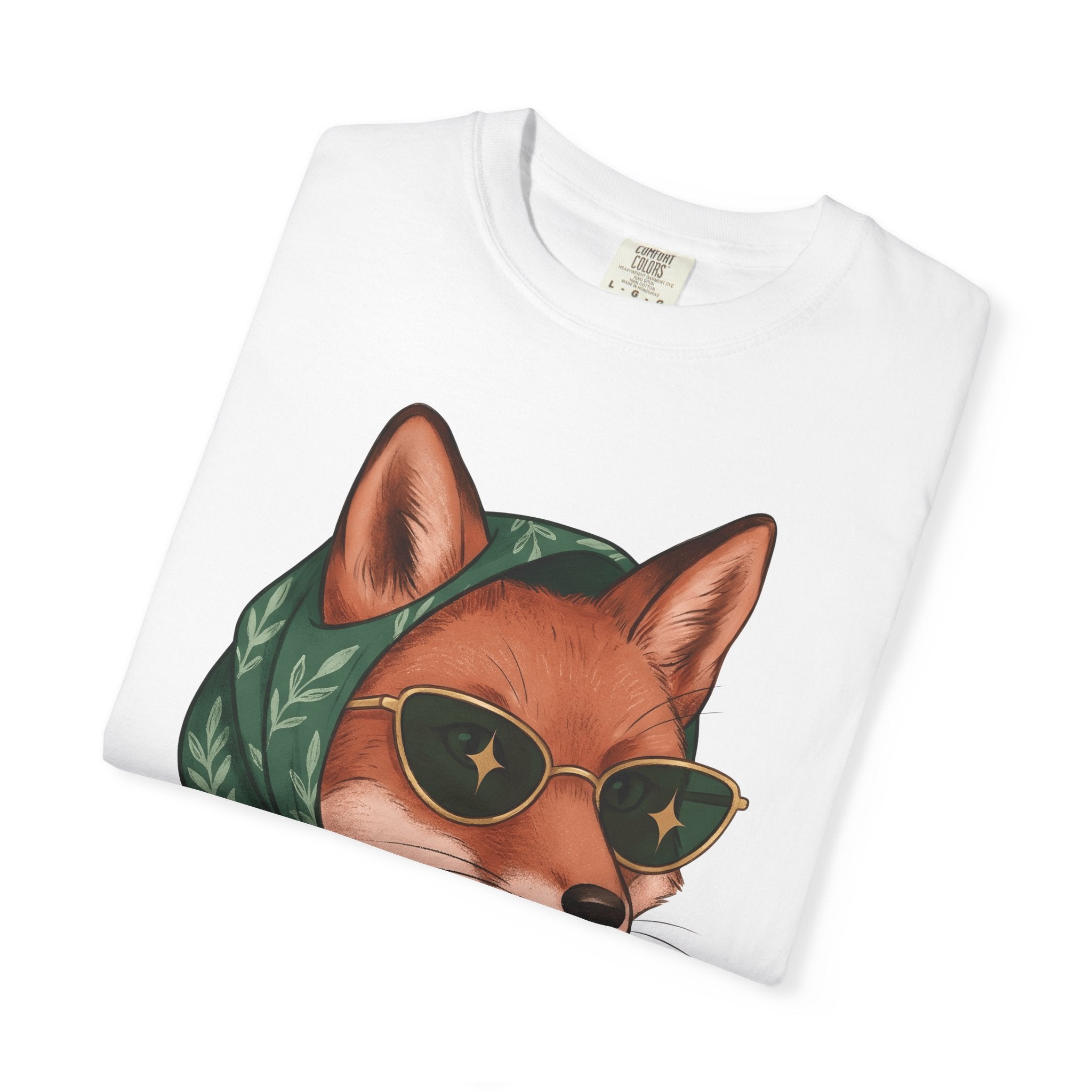Fox Sun Glasses Shirt Animals Outfit Gift Women Cartoon Tee Fox T-Shirt Wildlife Fan Foxglasses Tshirt Fashion Graphic Illustrative Wrap