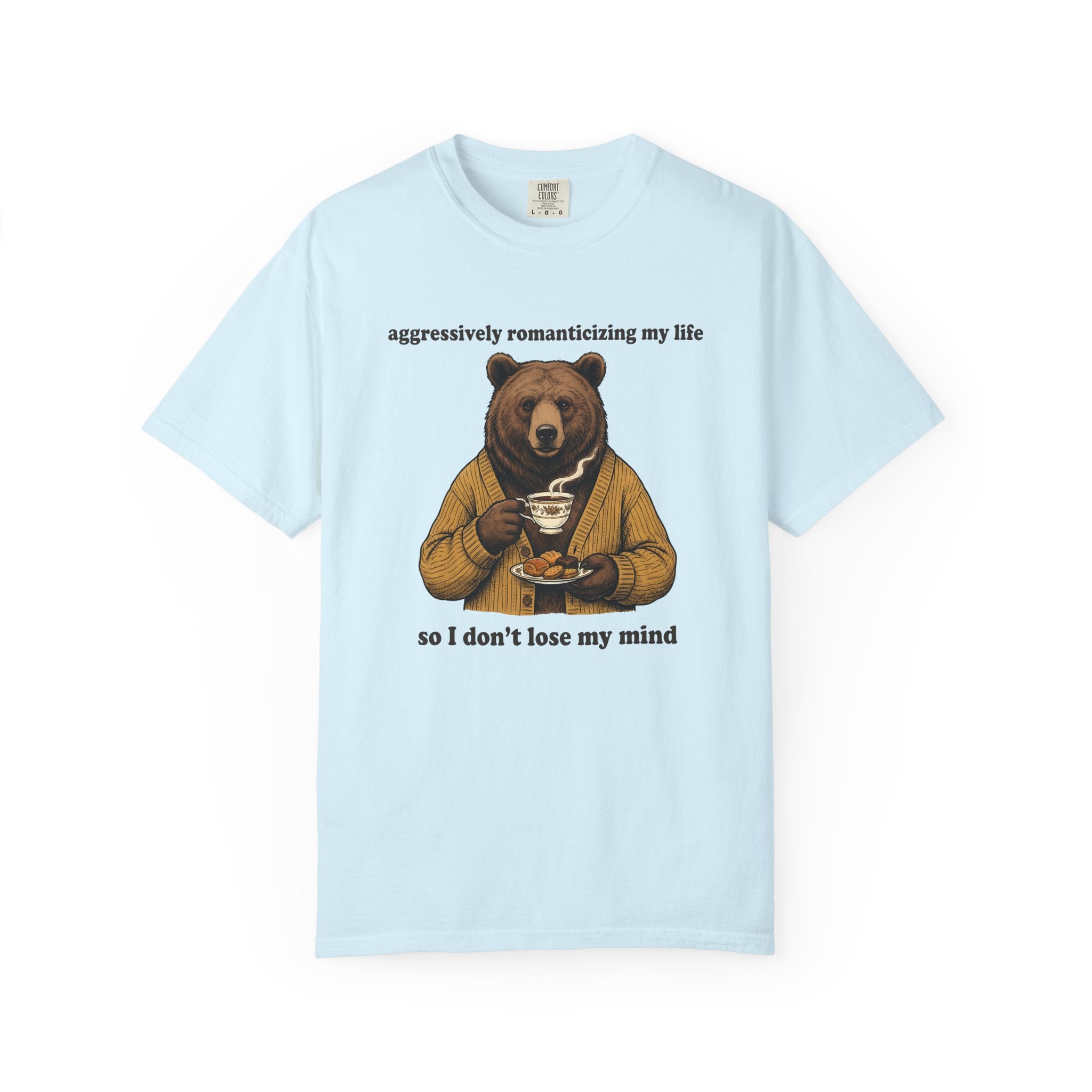 Bear Drink Shirt Funny Creatures Gift Women Classic Tee Bear T-Shirt Humor Fan Vintage Tshirt Animal Graphic Cartoon Cakes Tshirt