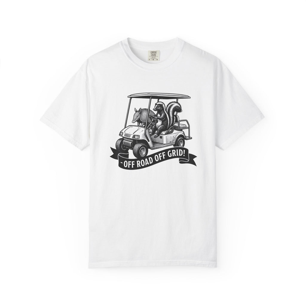 Wildlife Golf Cart Shirt Boho Chic Travel Gift Women Retro Tee Golf Cart T-Shirt Bohemian Fan Vintage Tshirt Adventure Graphic Sketch Flag