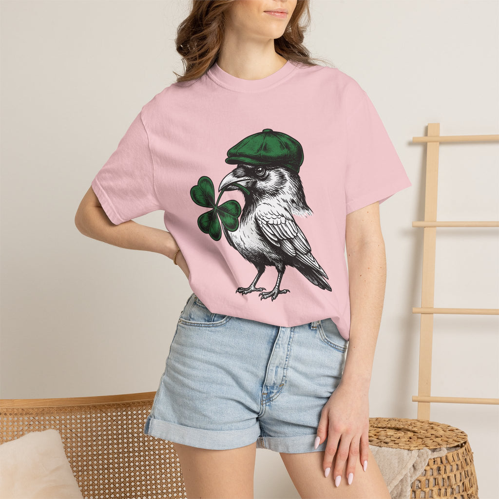 Raven Clover Shirt St Patrick's Day Celtic Gift Women Retro Tee Clover T-Shirt Shamrock Fan Vintage Tshirt Celtic Graphic Sketch Newsboy Hat