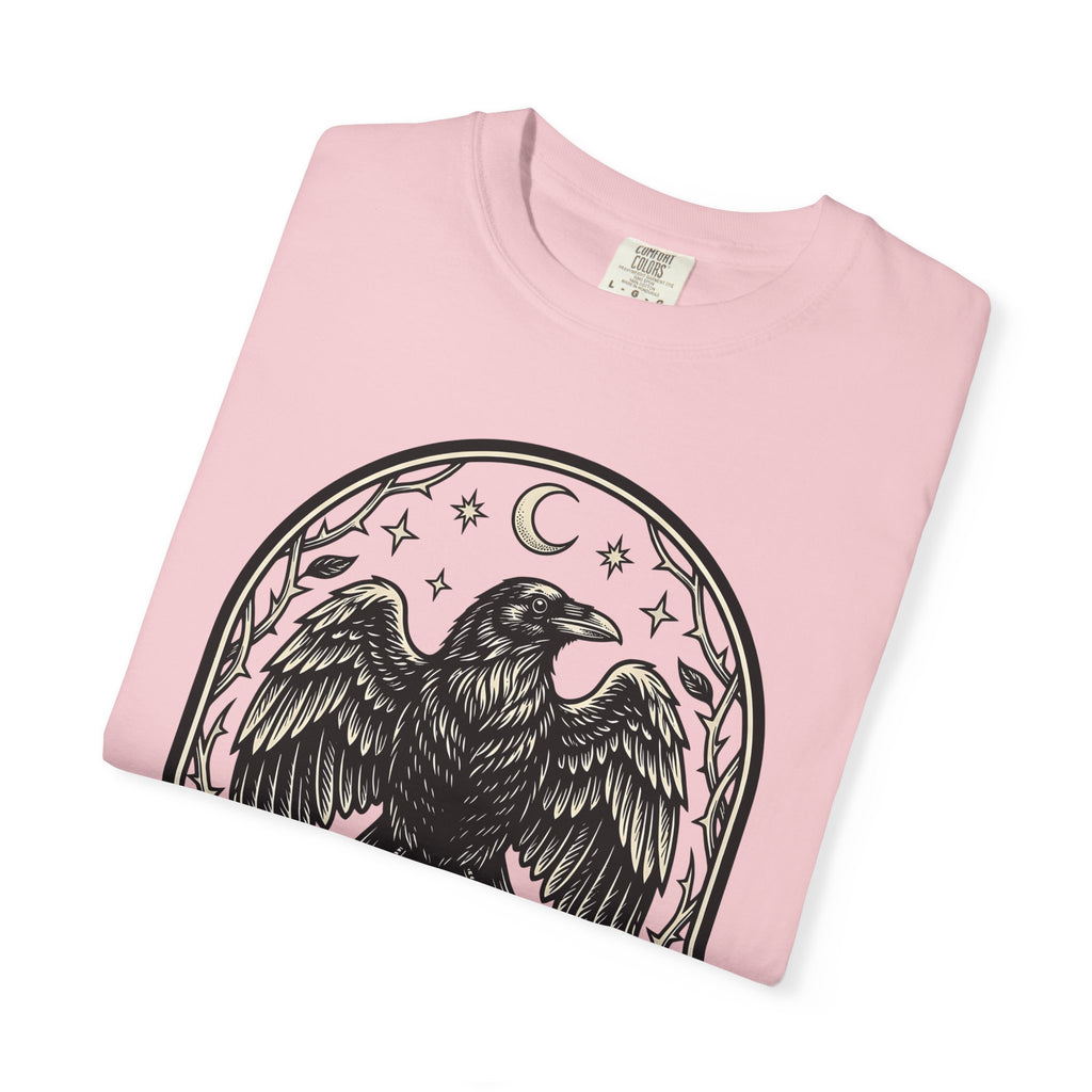 Blackbird Skull Shirt Gothic Esoteric Gift Women Creepy Tee Raven Skull T-Shirt Dark Fan Spooky Tshirt Mystic Graphic Old School Lunar