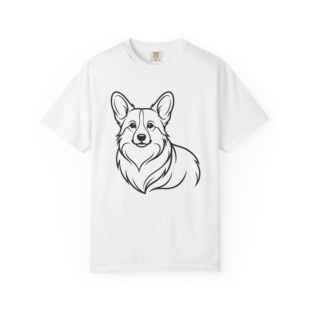 Corgi Dog Shirt Dog Fauna Gift Women Cartoon Tee Puppy T-Shirt Dog Fan Corgi Tshirt Wildlife Graphic Geometric Pet Animal Tshirt