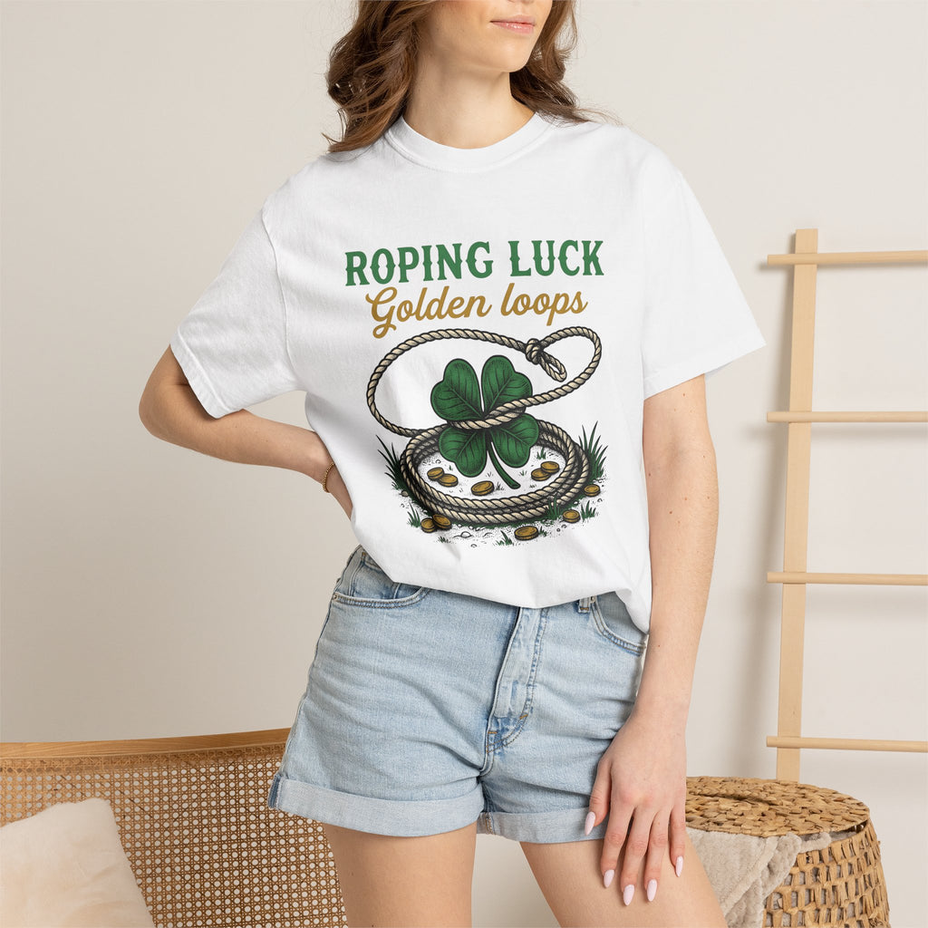 Luck Knot Shirt St Patrick's Day Ranch Gift Women Old School Tee Shamrock T-Shirt Luck Charm Fan Celtic Tshirt Farm Graphic Line Art Coin