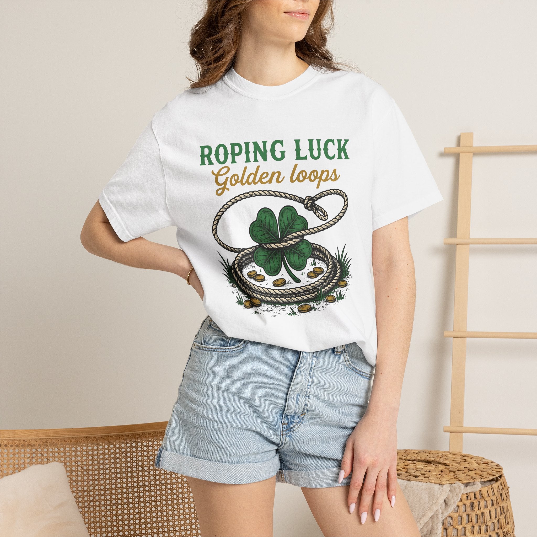 Luck Knot Shirt St Patrick's Day Ranch Gift Women Old School Tee Shamrock T-Shirt Luck Charm Fan Celtic Tshirt Farm Graphic Line Art Coin
