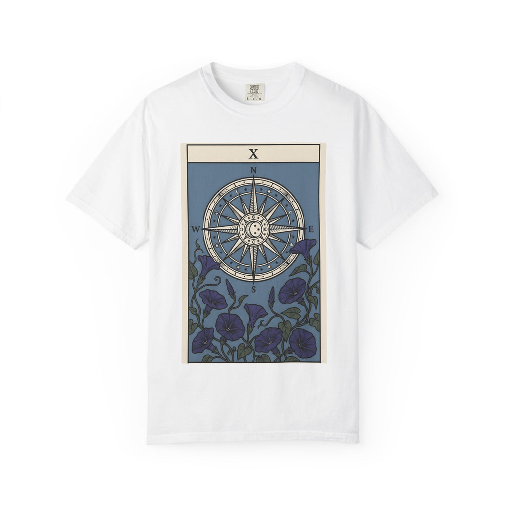 Navigation Wheel Shirt Boho Chic Holistic Gift Women Mystic Card Tee Steering Wheel T-Shirt Bohemian Fan Tarot Card Tshirt Spiritual Graphic