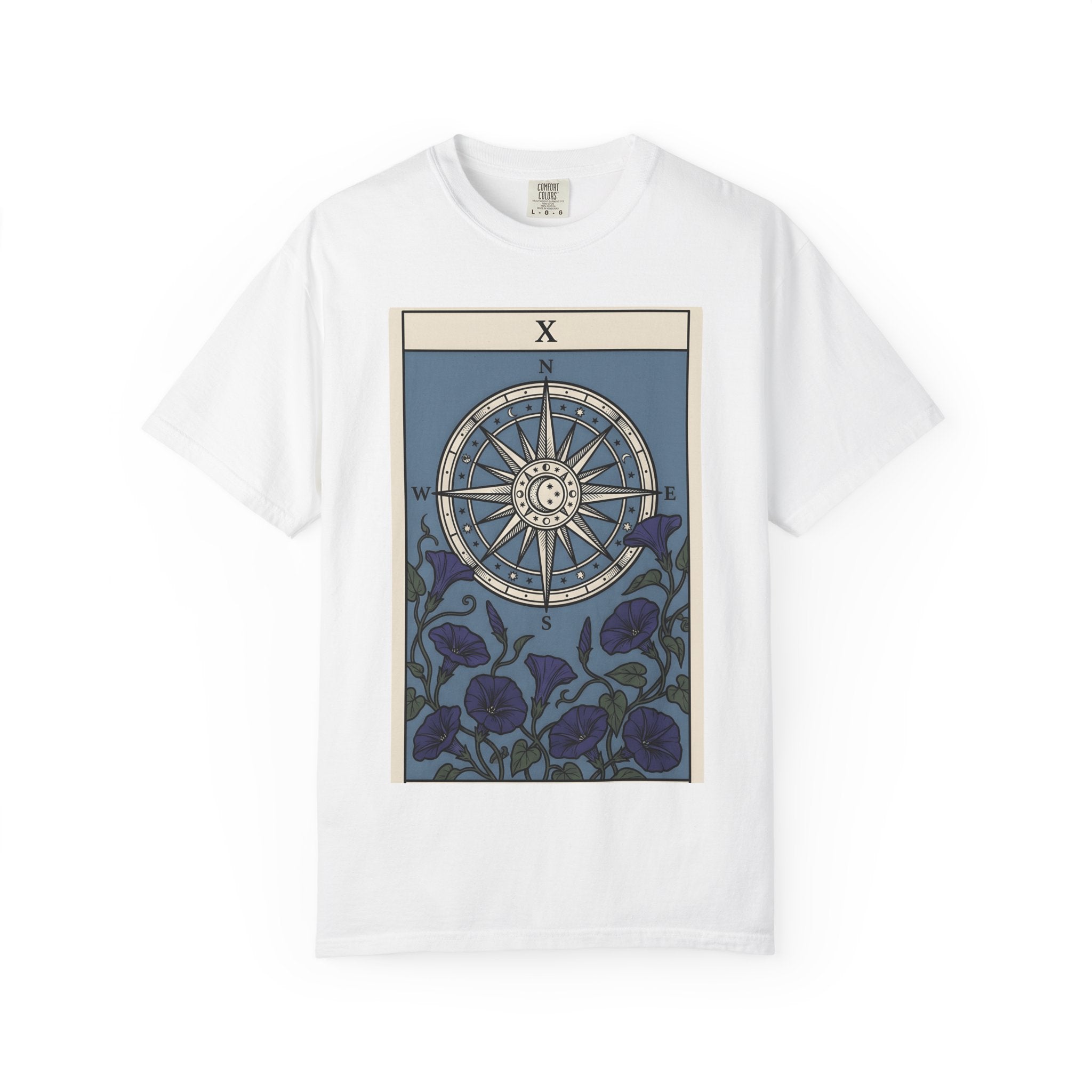 Navigation Wheel Shirt Boho Chic Holistic Gift Women Mystic Card Tee Steering Wheel T-Shirt Bohemian Fan Tarot Card Tshirt Spiritual Graphic
