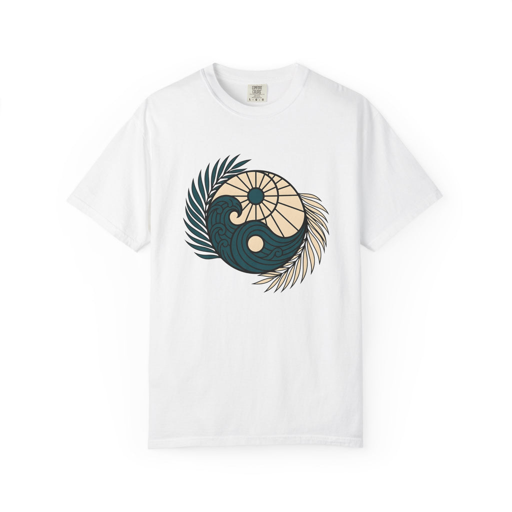 Ocean Sun Tree Shirt Sports Coastal Gift Women Rustic Tee Sea T-Shirt Athlete Fan Beach Graphic Tshirt Simple Frond Tshirt