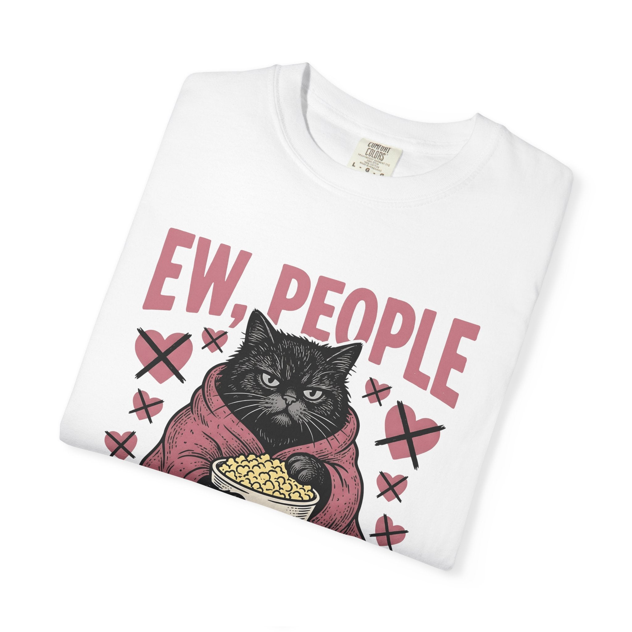 Mad Feline Shirt St Valentines Day Pet Gift Women Cartoon Tee Cat T-Shirt Valentine Fan Cartoonish Tshirt Animal Graphic Line Art Heart