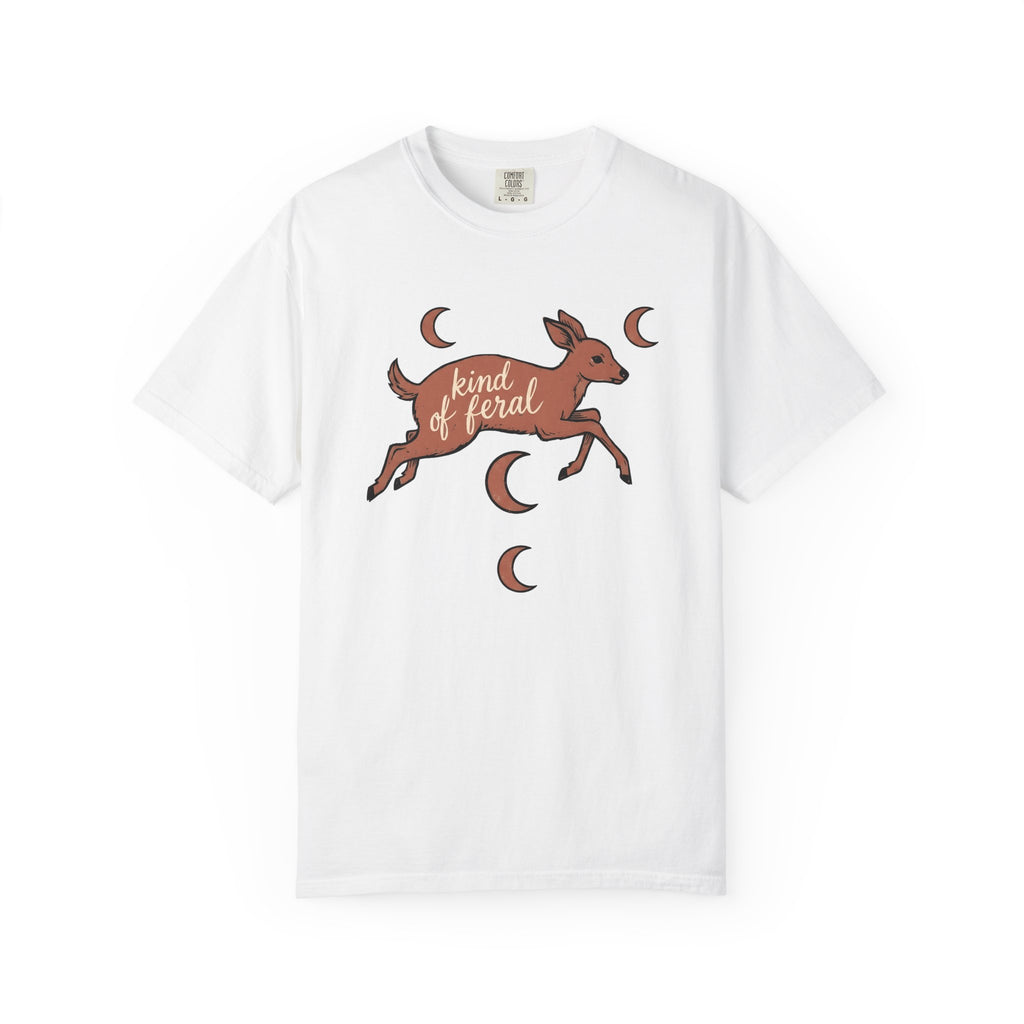 Deer Illustration Shirt Boho Chic Outdoors Gift Women Rustic Tee Buck T-Shirt Hippie Fan Country Tshirt Wilderness Graphic Sketch Moon