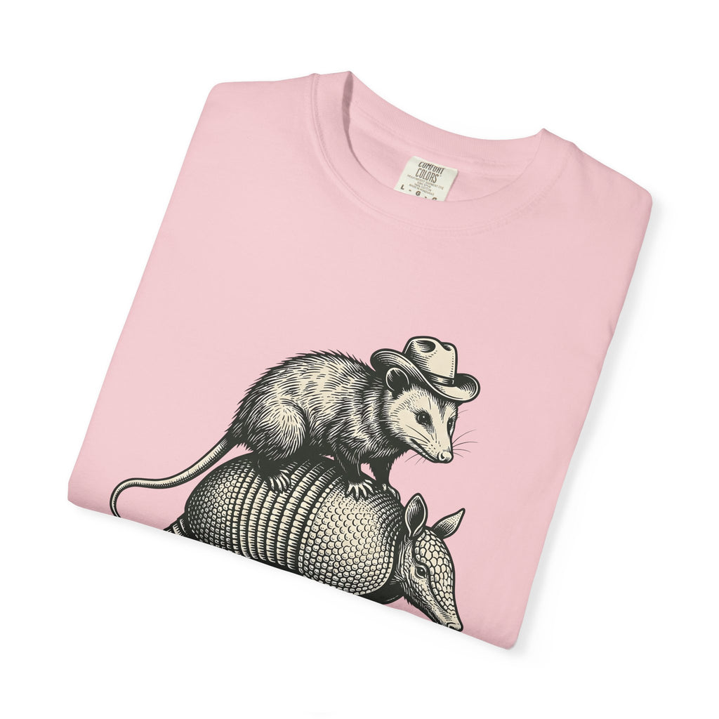 Opossum Armadillo Shirt Animals Cowboy Gift Women Retro Tee Possum T-Shirt Wildlife Fan Vintage Tshirt Rodeo Graphic Pen And Ink Western Hat