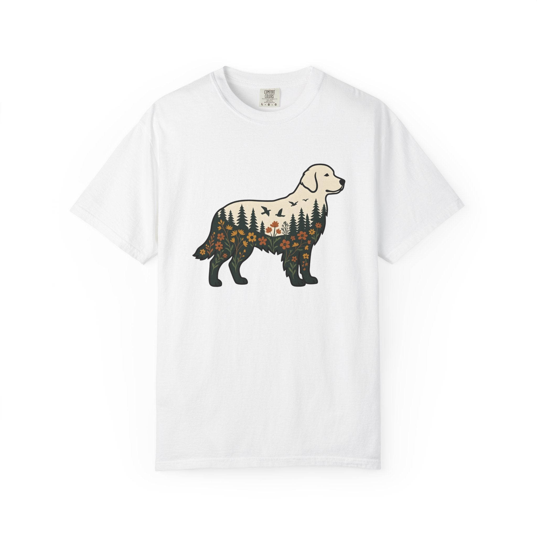 Canine Forest Shirt Cottagecore Critter Gift Women Nature Sketch Tee Dog T-Shirt Cottagecore Fan Illustrative Tshirt Animal Graphic Hand
