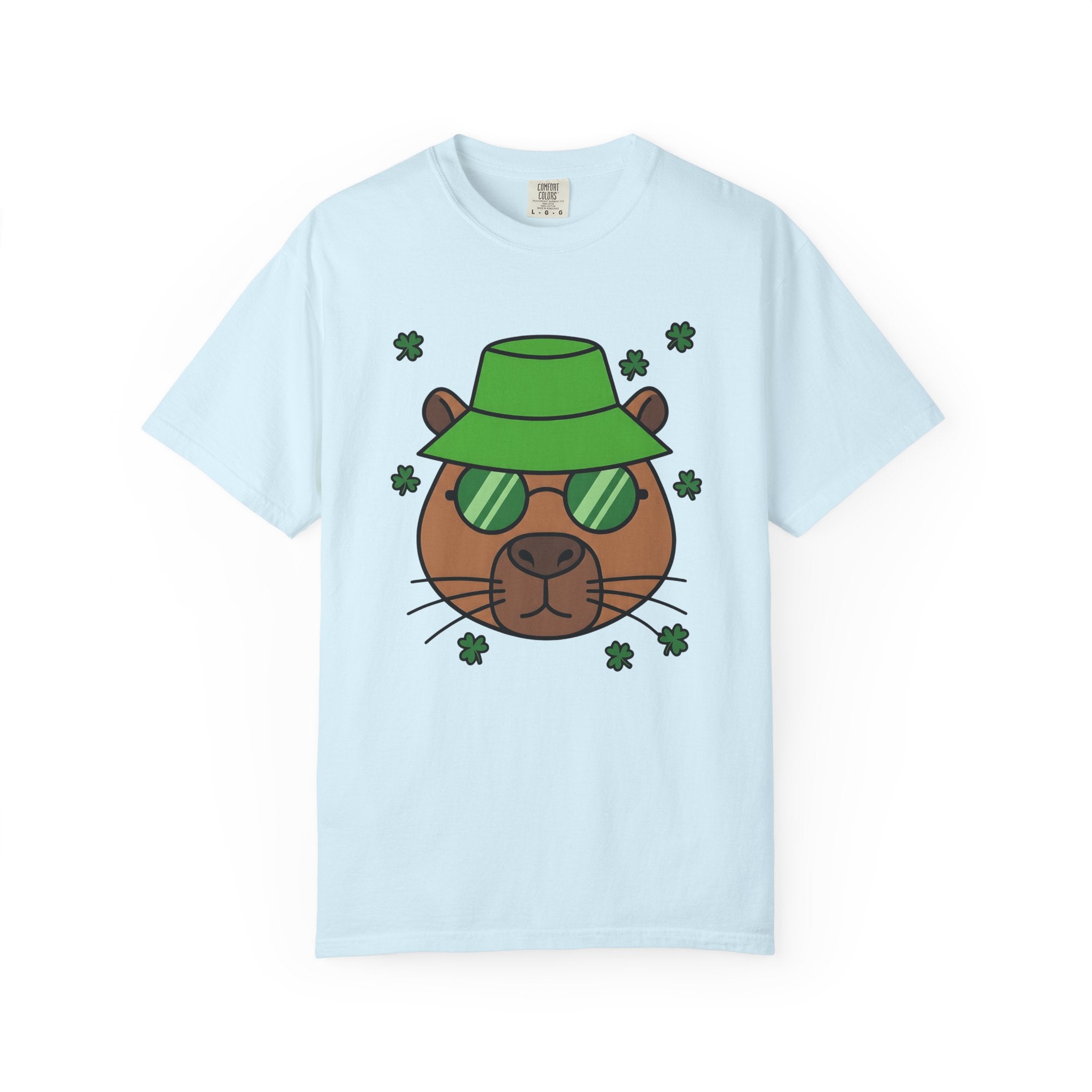 Capybara Shirt St Patrick's Day Critters Gift Women Caricature Tee Rodent T-Shirt Luck Enthusiast Cartoon Tshirt Animal Graphic Line Art
