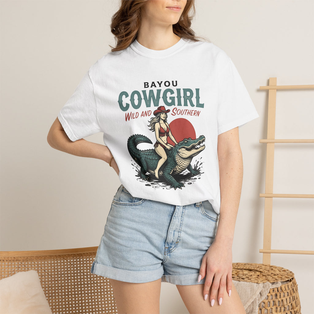 Rodeo Girl On Croc Shirt Cowgirl Cowboy Gift Women Antique Tee Rodeo Queen T-Shirt Cowgirl Fan Vintage Tshirt Cowboy Graphic Line Art