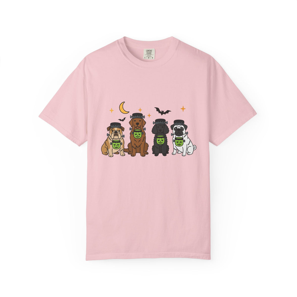 Puppy Group Shirt Halloween Animals Gift Women Anime Tee Puppies T-Shirt Spooky Fan Cartoon Tshirt Creature Graphic Line Art Flying Bat