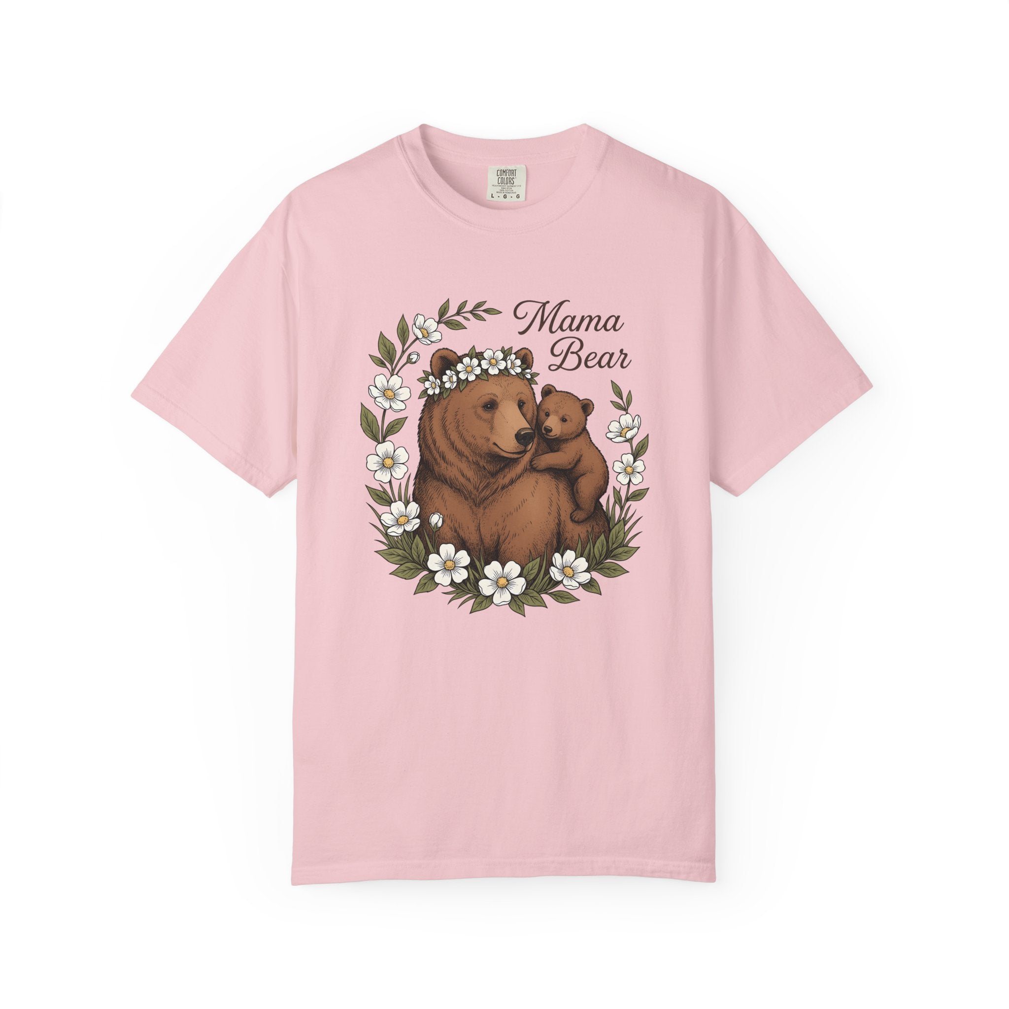 Bear Clan Shirt Moms Fauna Gift Women Cartoon Tee Bear T-Shirt Mother Fan Bear Tshirt Wildlife Graphic Classic Florals Tshirt