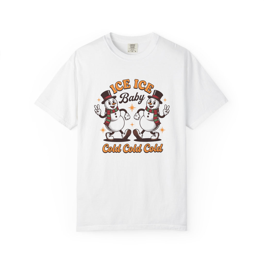 Snowman Drawing Shirt Holiday Ice Gift Women Cartoonish Tee Frosty T-Shirt Christmas Fan Frost Graphic Old School Fedora Tshirt