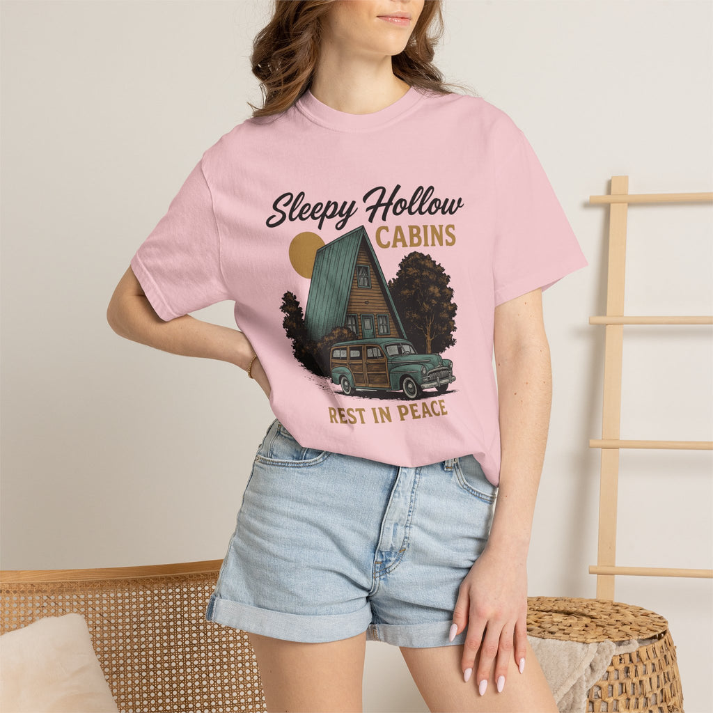 Cabin Car Shirt Halloween Spooky Gift Women Vintage Tee Rv T-Shirt Horror Fan Creepy Graphic Creepy Illustration Retro Tree Tshirt