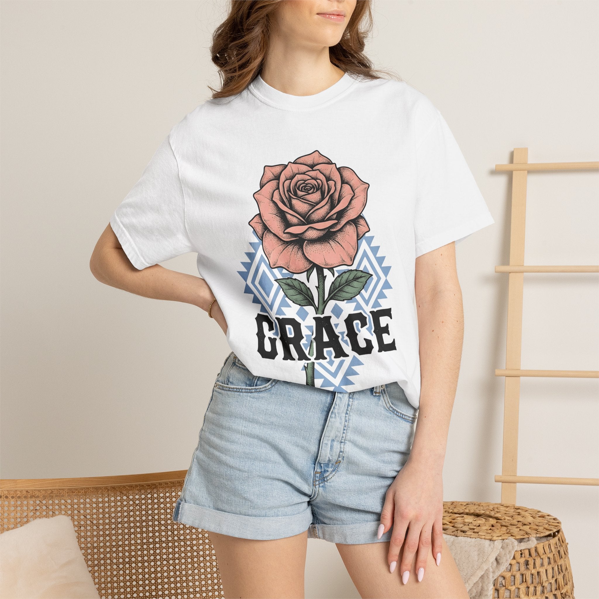Rose Bloom Shirt Cowgirl Botanical Gift Women Rustic Tee Flower T-Shirt Cowgirl Fan Floral Tshirt Vintage Illustration Retro Shape Design