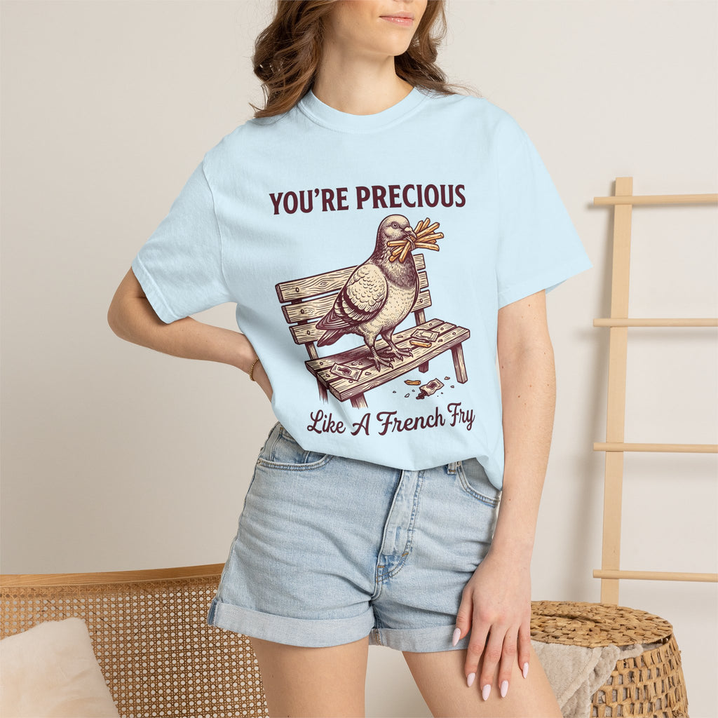 Bird Bench Shirt Funny Critter Gift Women Farmhouse Tee Bird Seat T-Shirt Humor Fan Rustic Tshirt Creature Graphic Pencil Potato Fries