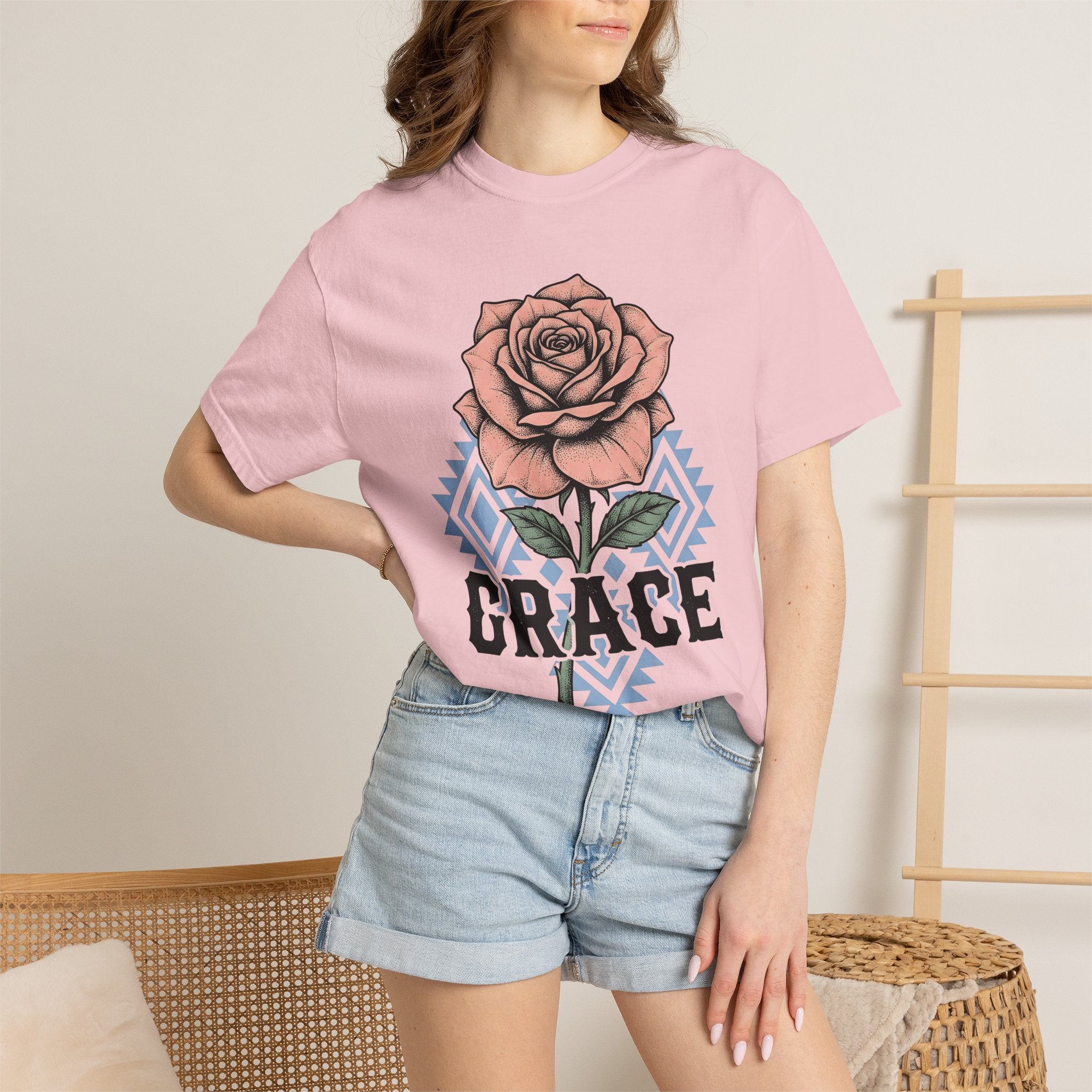 Rose Bloom Shirt Cowgirl Botanical Gift Women Rustic Tee Flower T-Shirt Cowgirl Fan Floral Tshirt Vintage Illustration Retro Shape Design