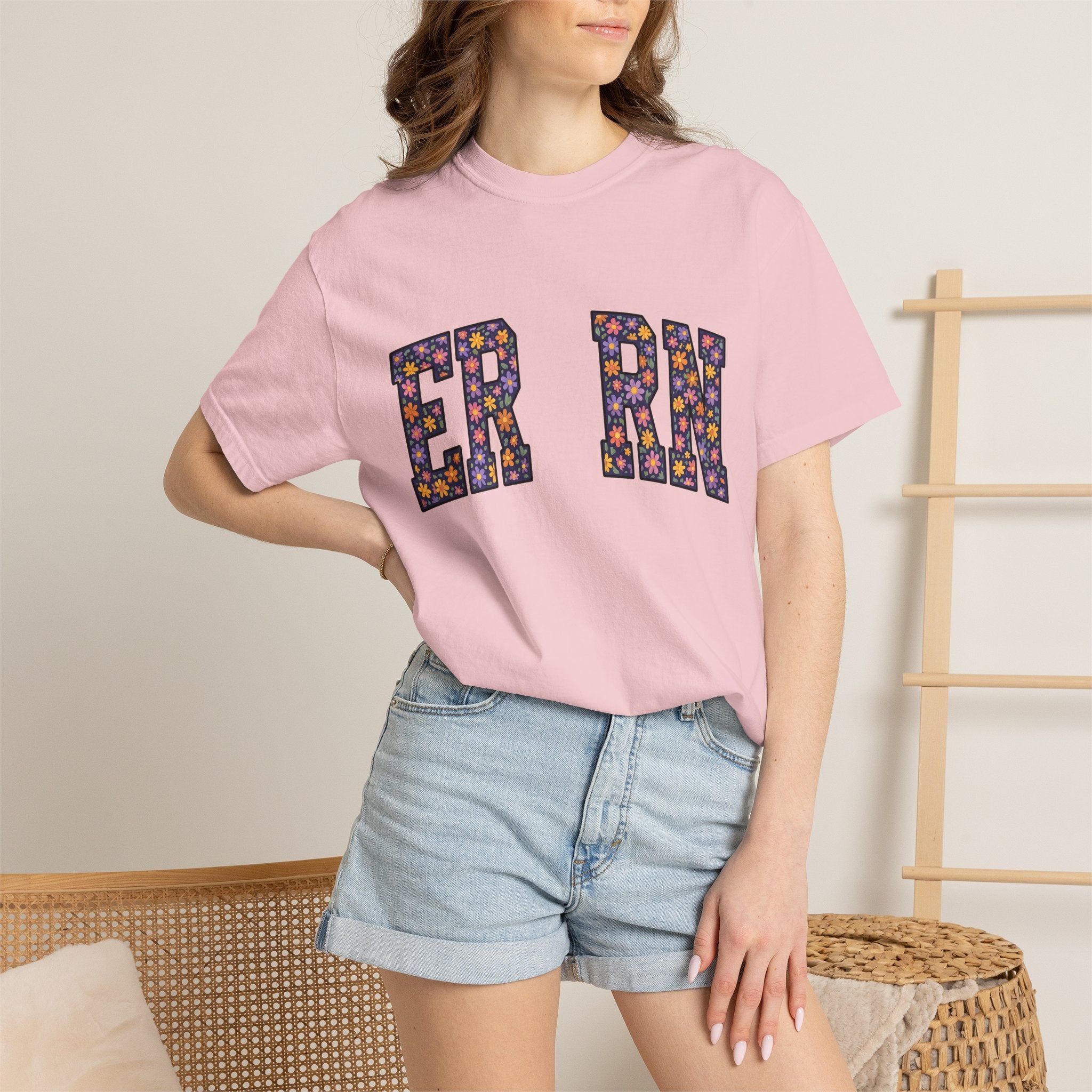 Flower Monogram Shirt Nurses Gratitude Gift Women Strong Tee Initial T-Shirt Nurse Enthusiast Bold Tshirt Appreciation Graphic Vintage