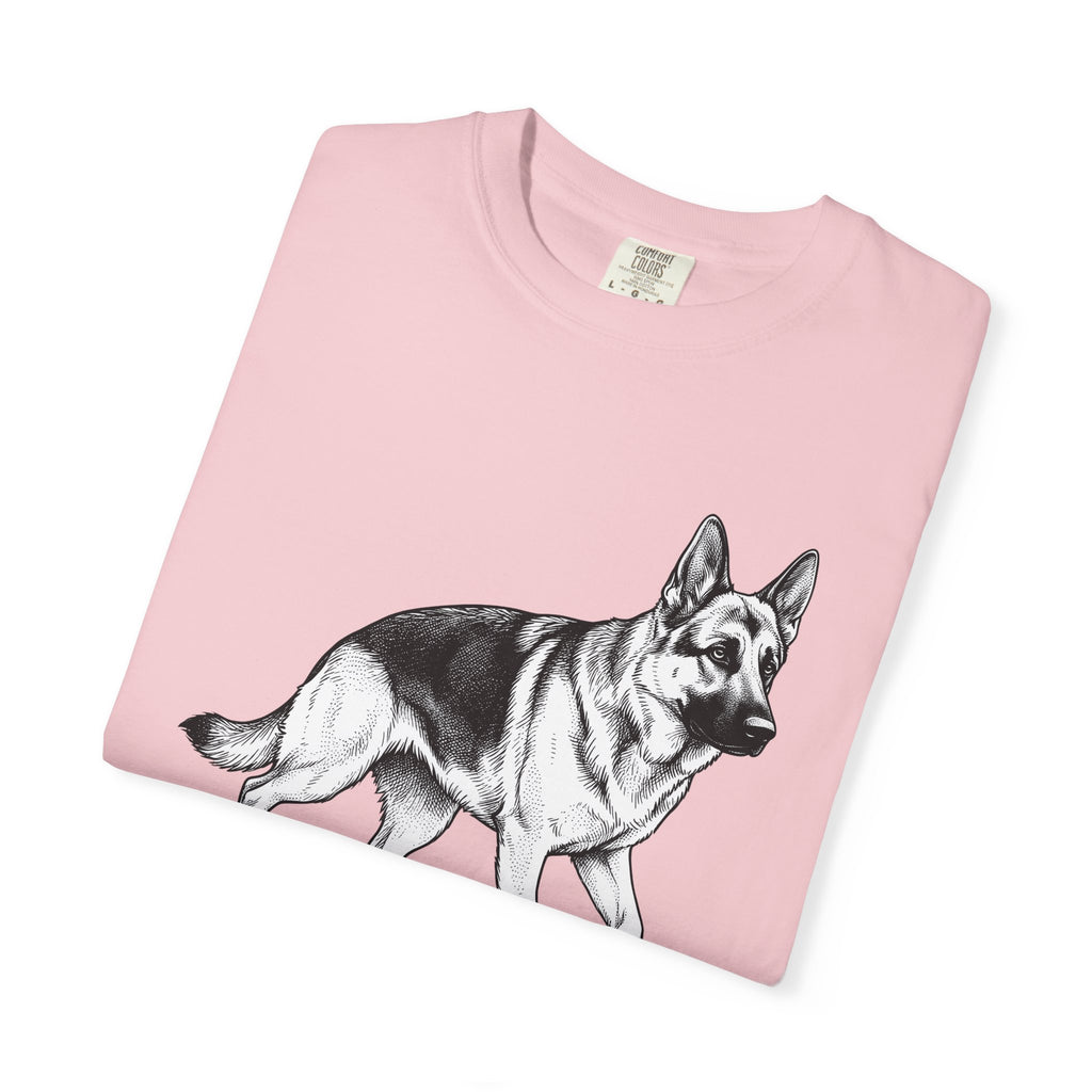 German Shepherd Shirt Dog Animal Gift Women Hand Drawn Tee Alsatian T-Shirt Dog Fan Illustrated Design Vintage Pet Portrait Tshirt