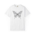 Butterfly Floral Shirt Animals & Flowers Nature Gift Women Line Art Tee Butterfly T-Shirt Wildlife Fan Hand Drawn Tshirt Outdoor Graphic