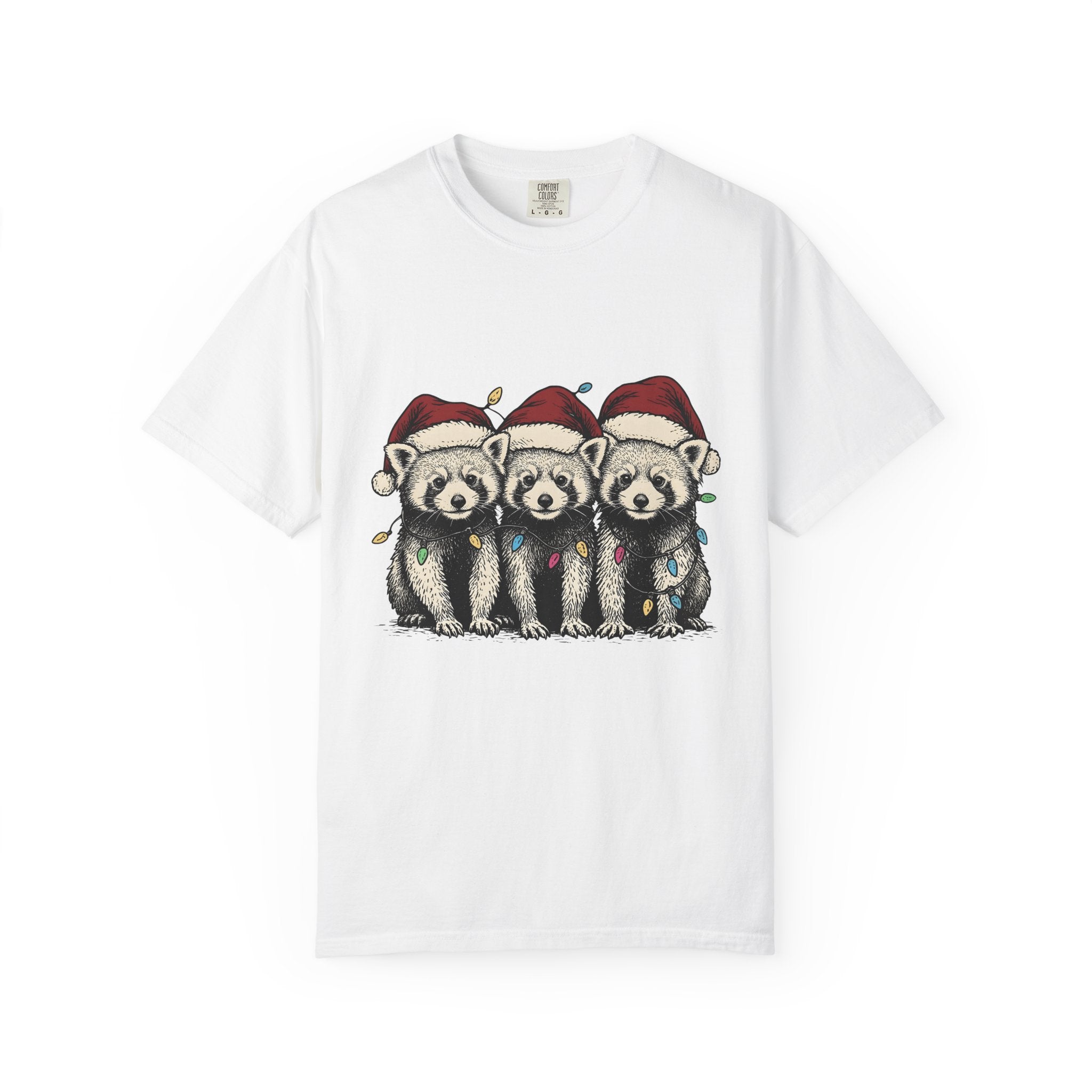 Red Panda Family Shirt Christmas Fauna Gift Women Illustration Tee Panda T-Shirt Christmas Fan Drawing Tshirt Wildlife Graphic Doodle