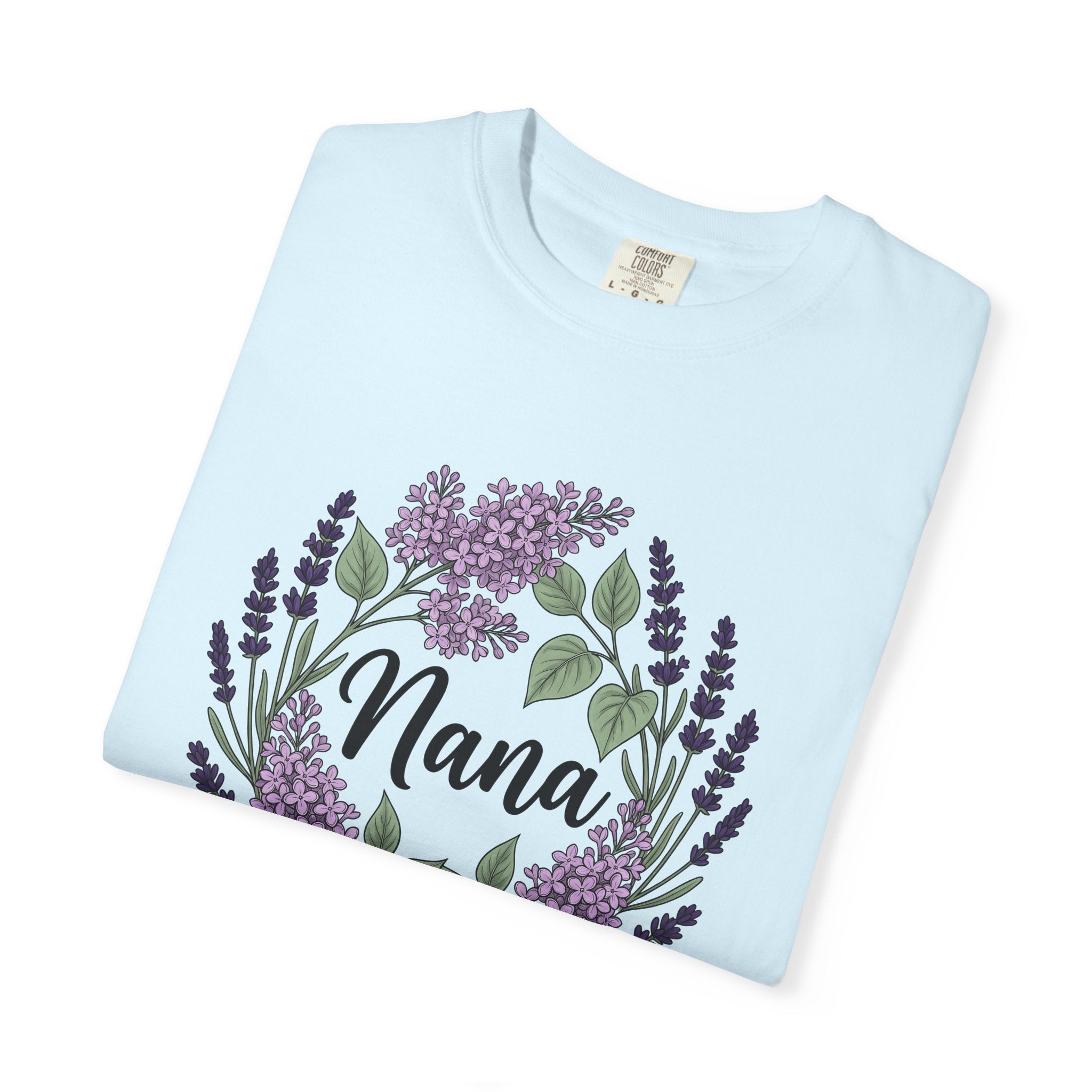 Lavender Floral Wreath Shirt Grandma Floral Gift Women Botanical Tee Wreath T-Shirt Nana Fan Botanical Illustration Floral Design Hand Drawn