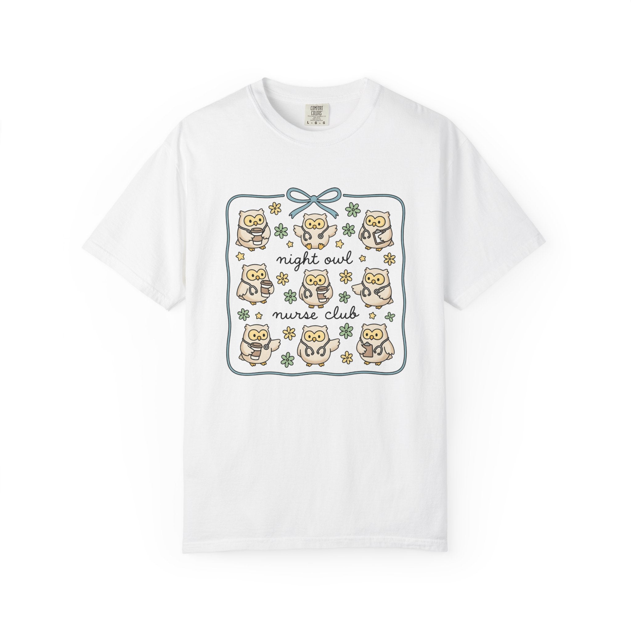 Nurse Owl Shirt Nurses Animal Gift Women Kawaii Tee Owl T-Shirt Nursing Enthusiast Cute Tshirt Wildlife Graphic Hand Drawn Coffee Cup Tshirt