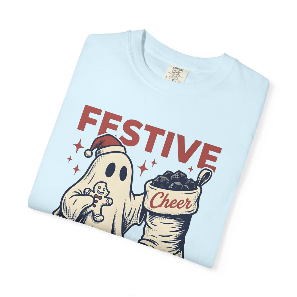 Ghost Santa Hat Shirt Christmas Humor Gift Women Vintage Tee Santa Hat T-Shirt Christmas Fan Santa Hat Tshirt Comedy Graphic Retro Christmas