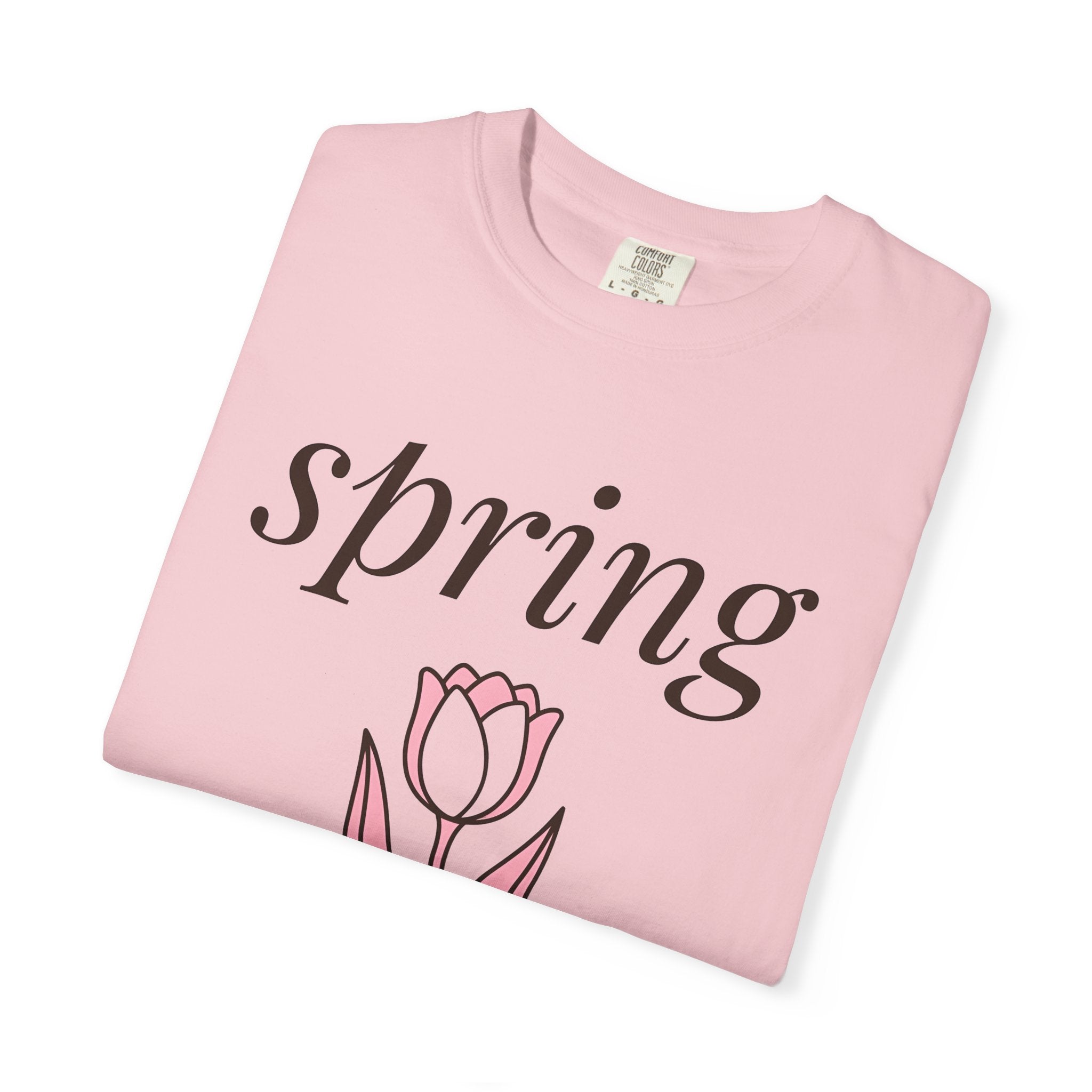 Tulip Bloom Shirt Spring Outdoors Gift Women Simple Tee Tulip T-Shirt Springtime Fan Minimalist Tshirt Nature Graphic Contemporary Flower