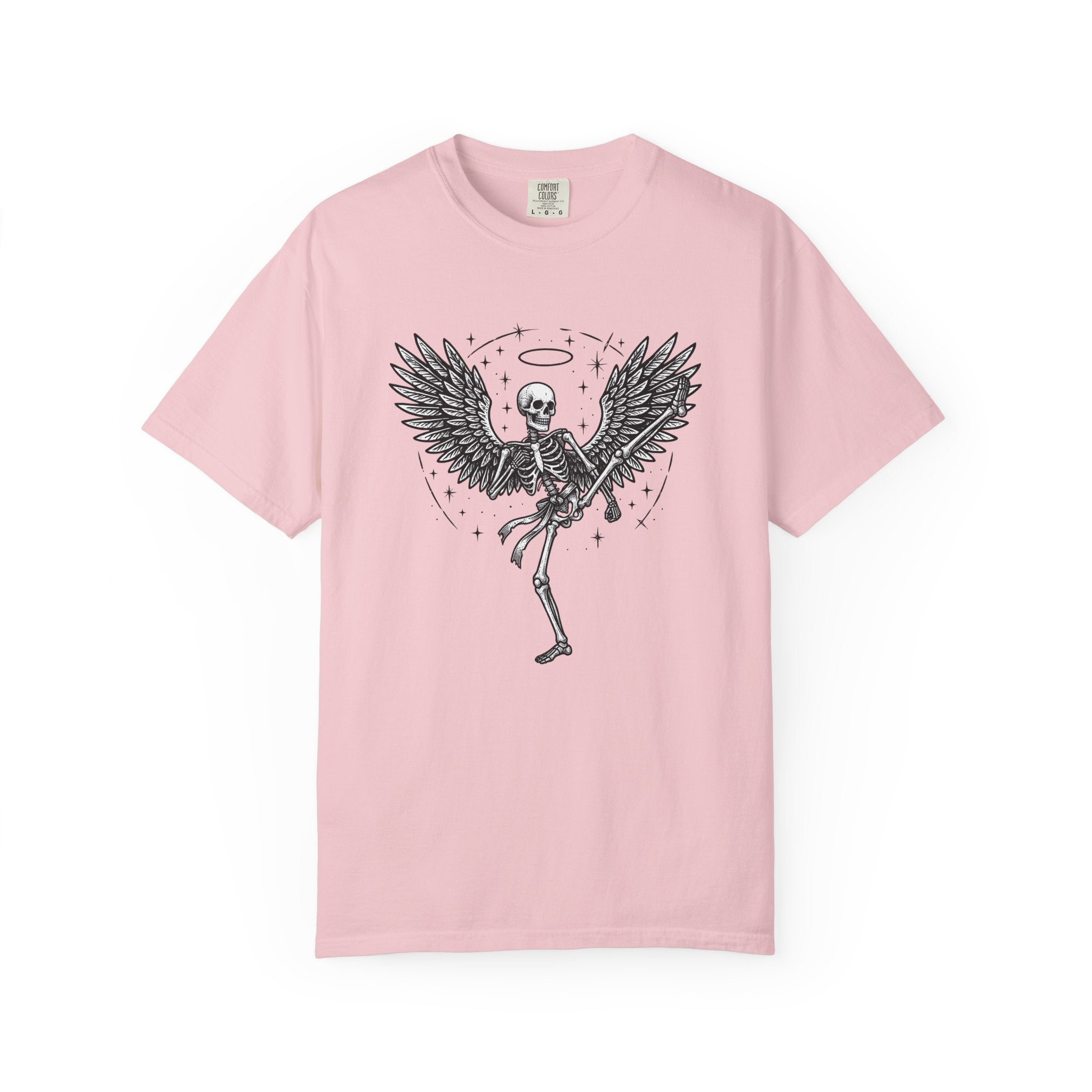 Angel Skull Shirt Sports Combat Gift Women Ink Tee Sugar Skull T-Shirt Athlete Fan Tattoo Tshirt Fighting Graphic Dark Star Shapes Tshirt